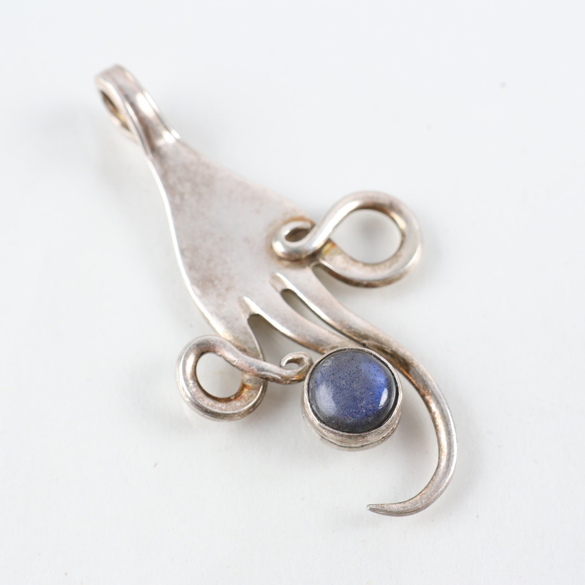 Hänge, silver, glas, luffarslöjd, brv: 13.8g