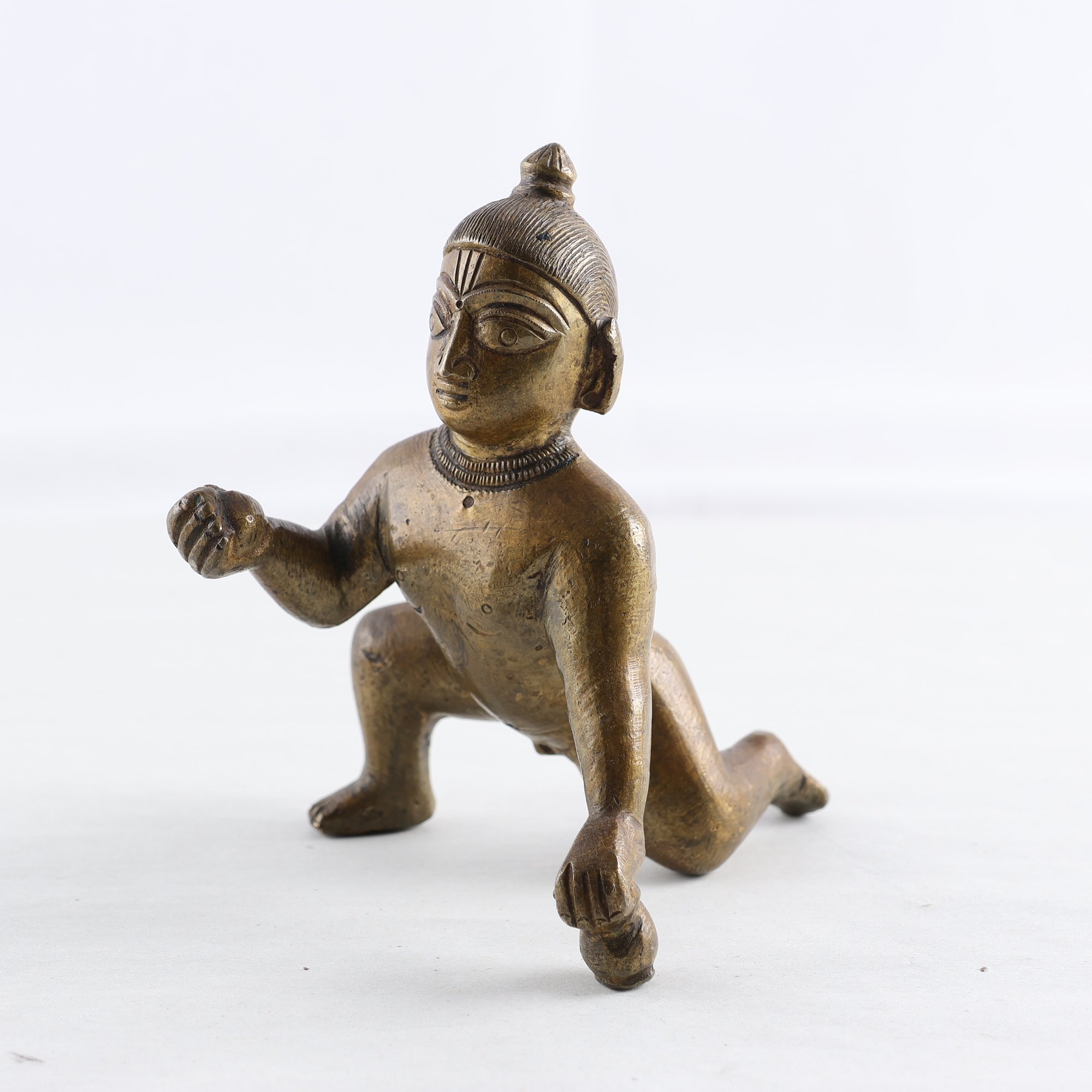 Bal Krishna/ baby Krishna, mässing, 1900-tal