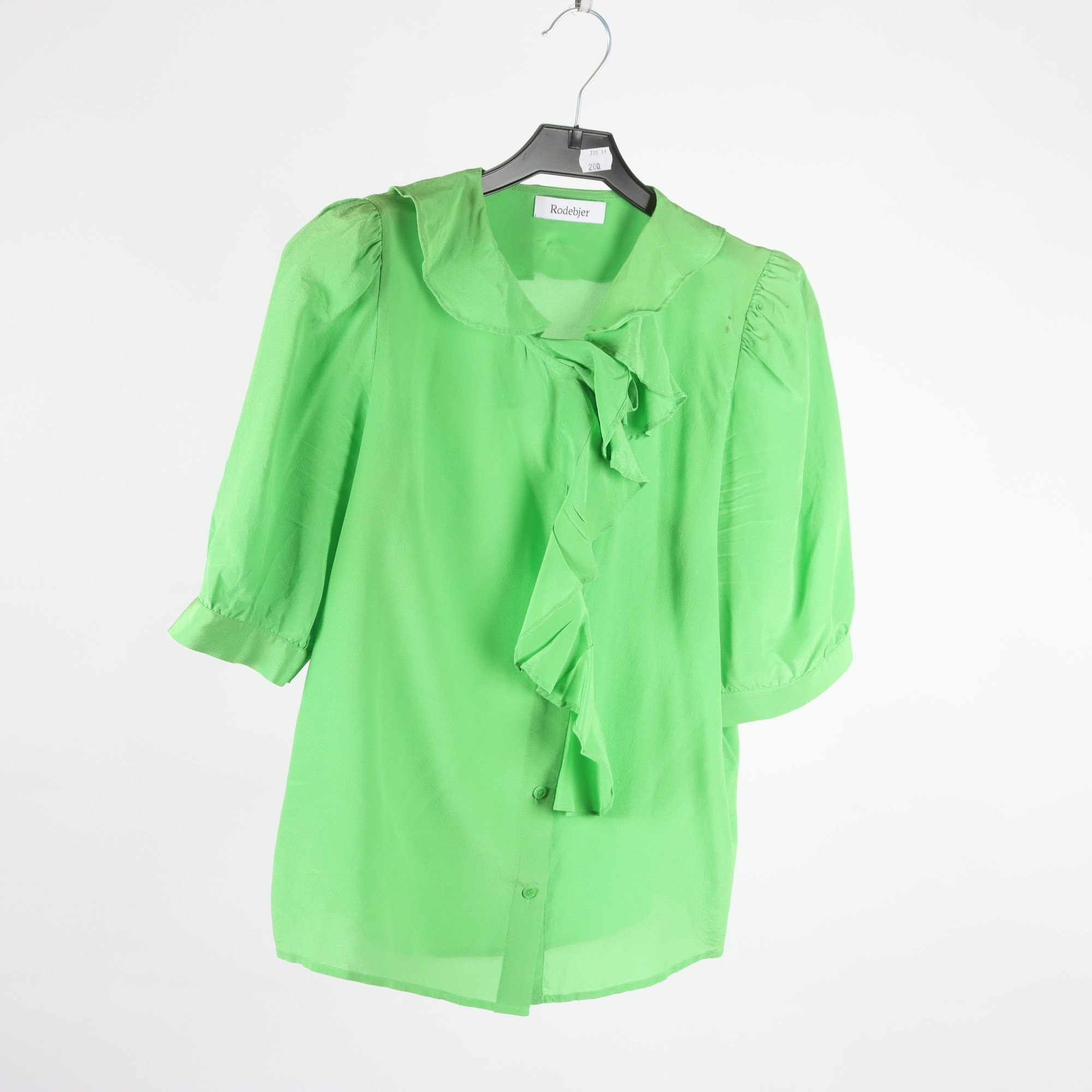 Blus, Rodebjer, grön, 100% silke, stl. XS