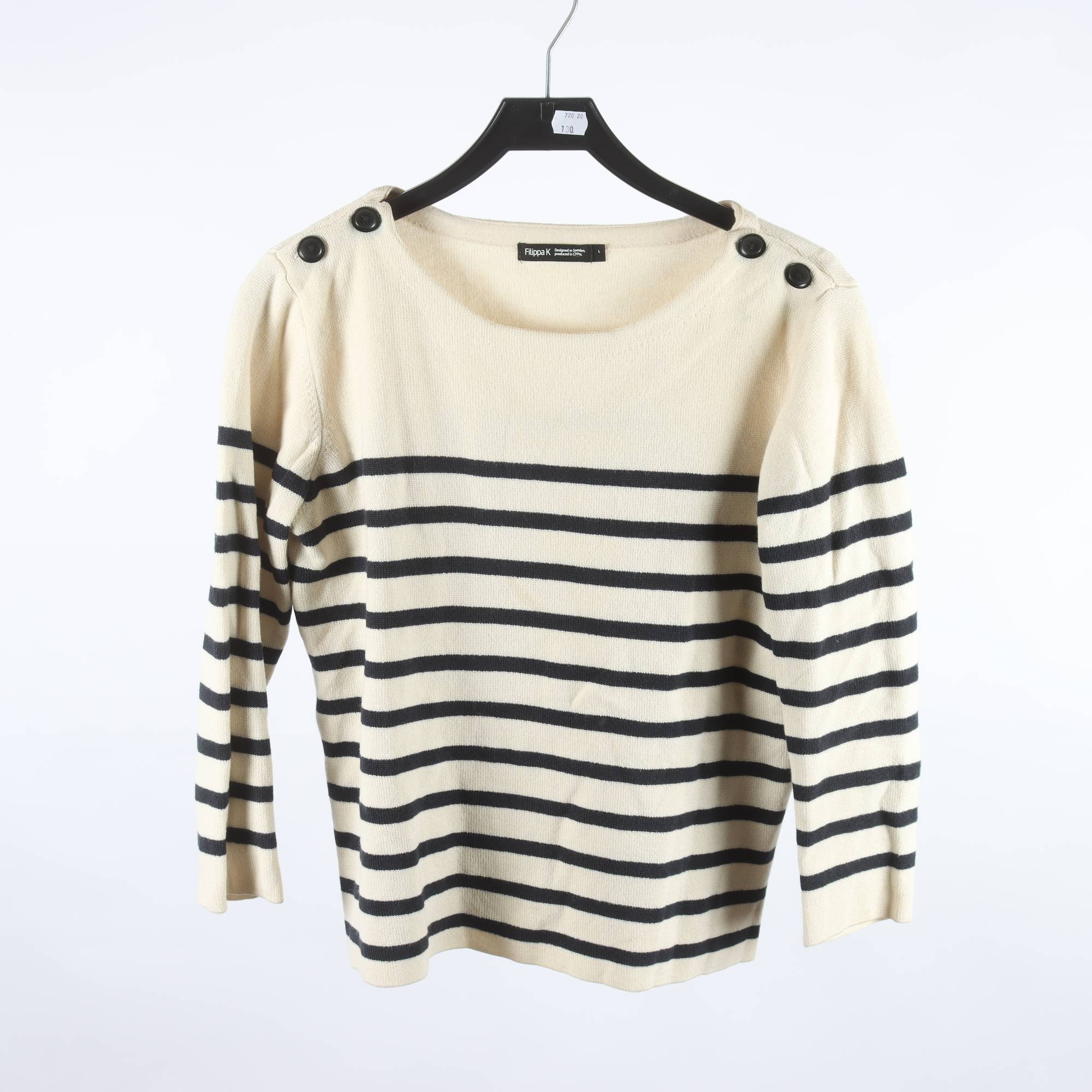 Tröja, Filippa K, offwhite, blå, randig, stl. L