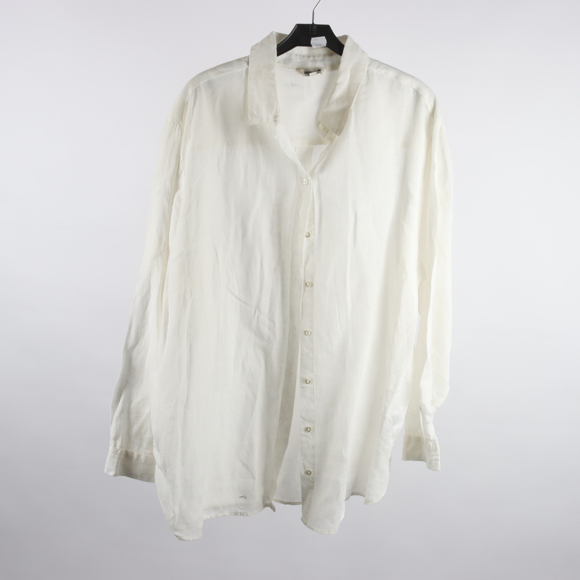 Blus, Indiska, vit, 100% lin, stl. L.