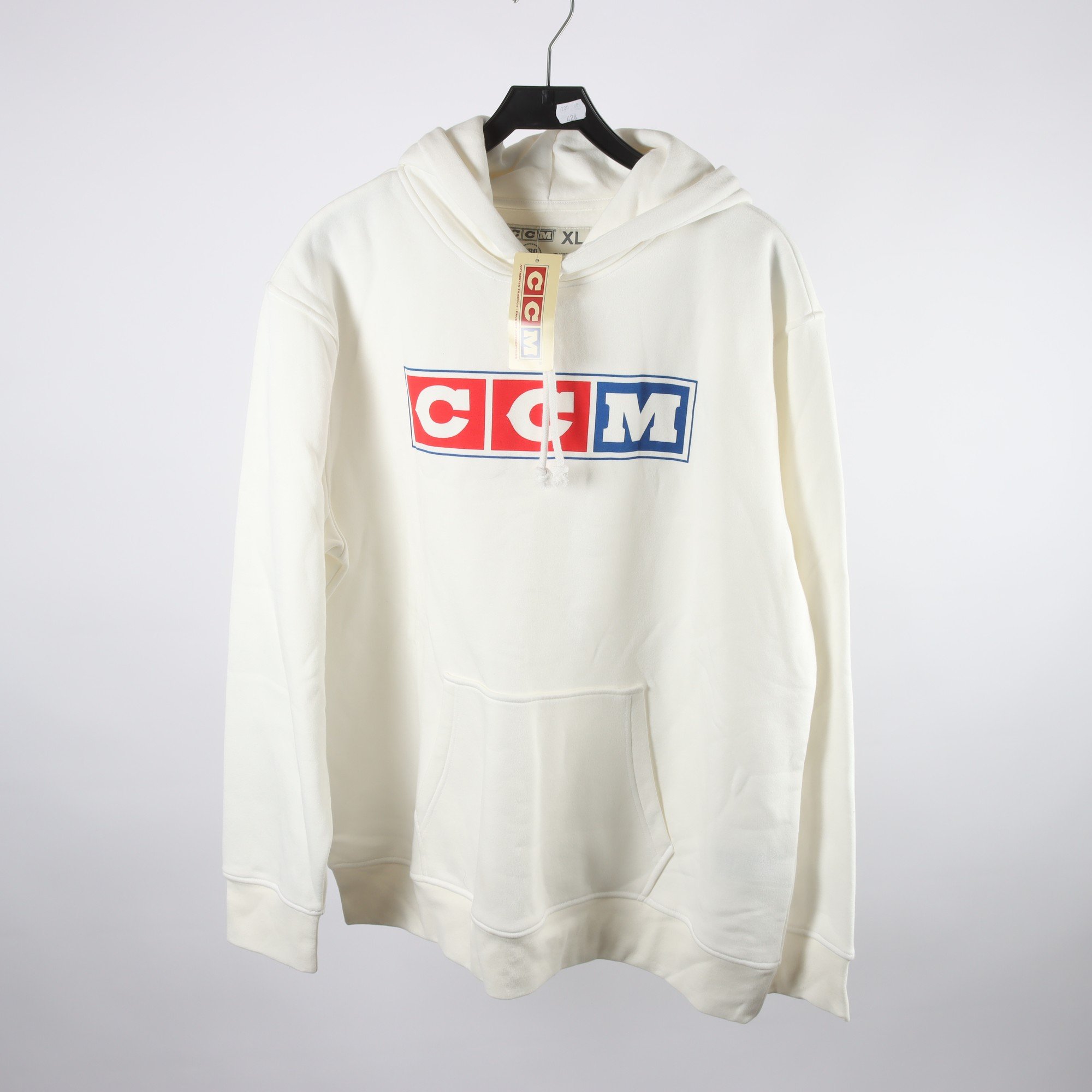 Hoodie, CCM, vit, stl. XL.