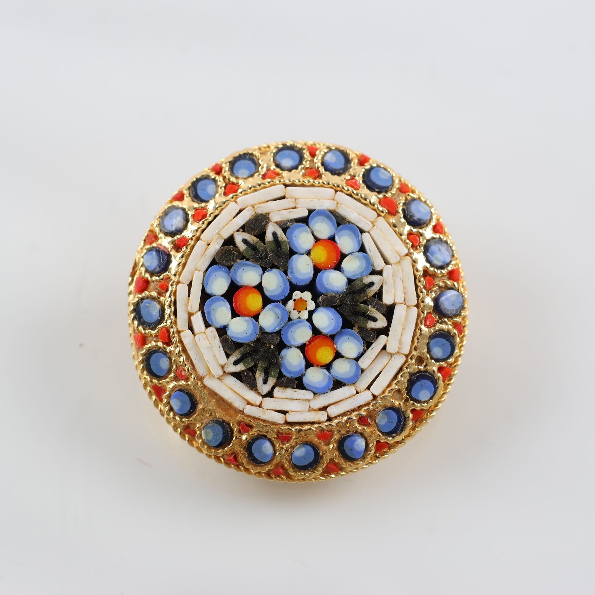 Brosch, mikro mosaik, vintage, Italien