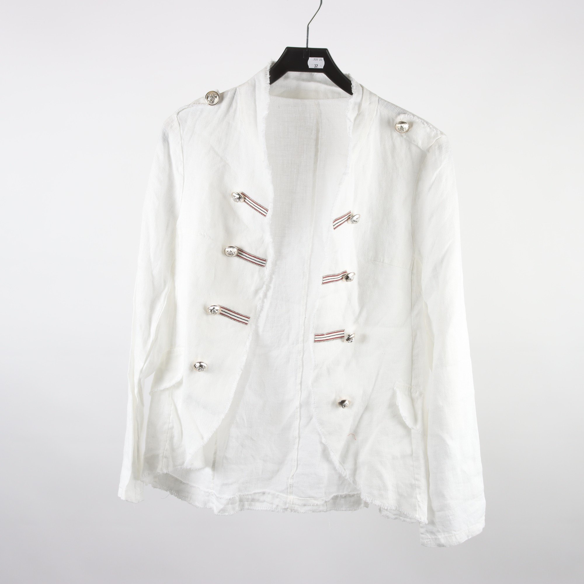 Jacka, Made in Italy, vit, 100% linne, stl. L