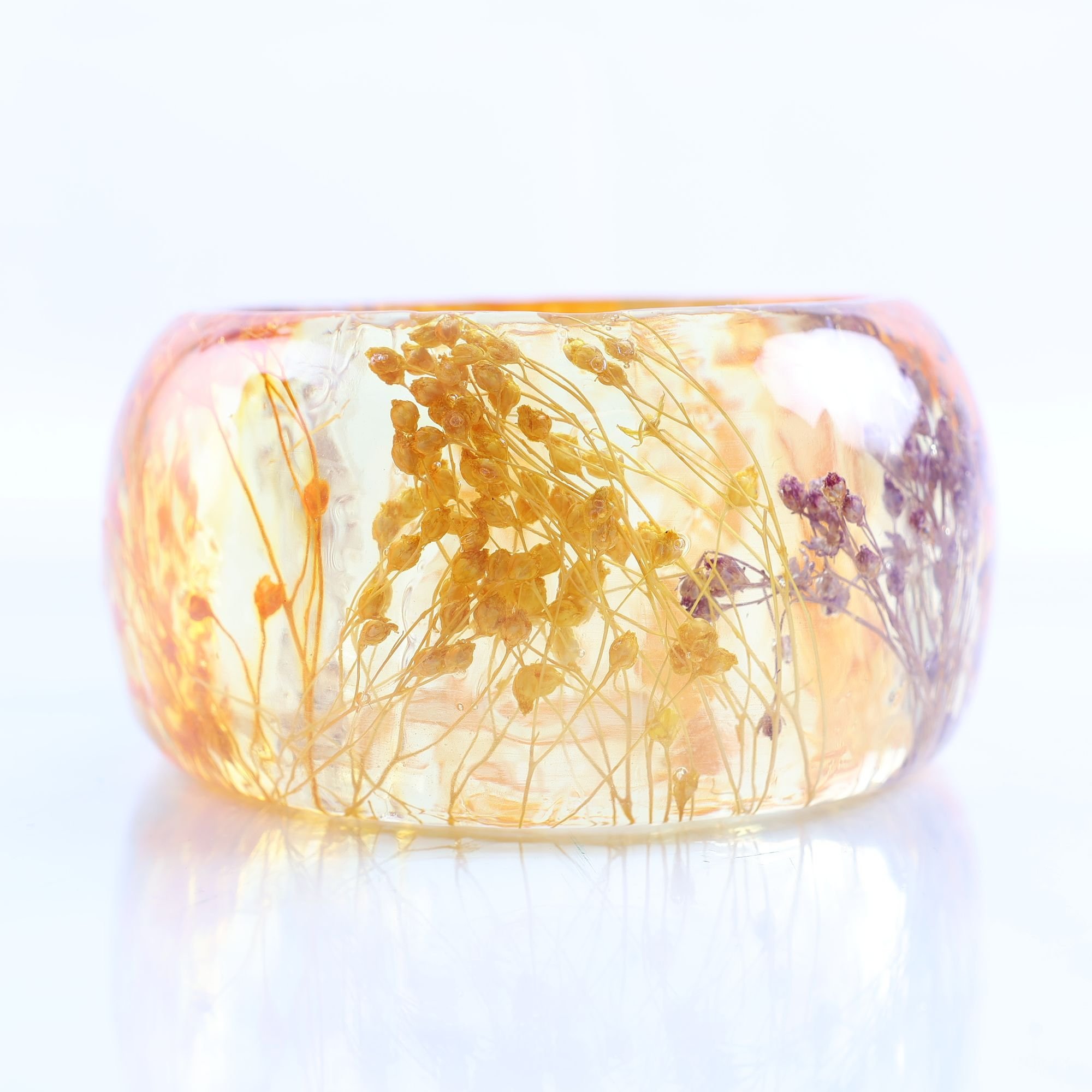 Armring, Pagane, uniques, akryl och torkade blommor.