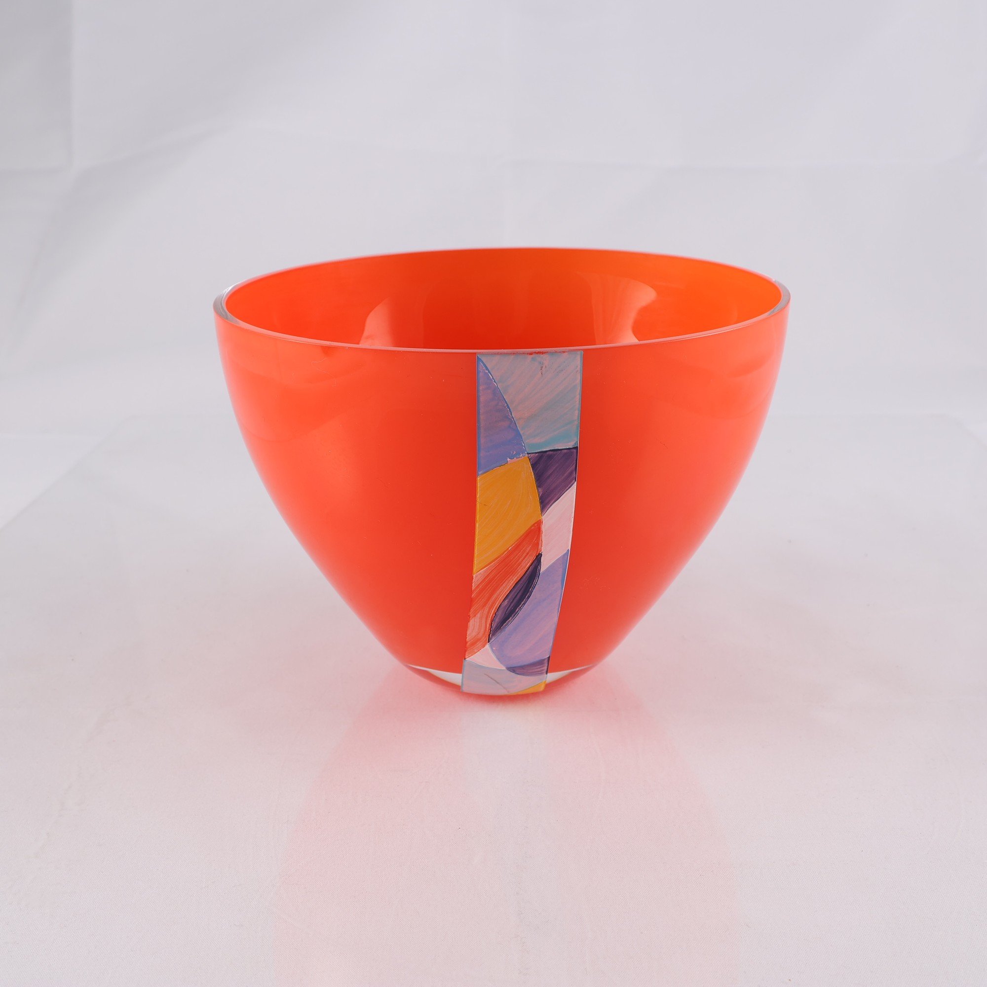 Skål, Lindshammars glasbruk, Ulla Ohlsson 2006, konstglas.