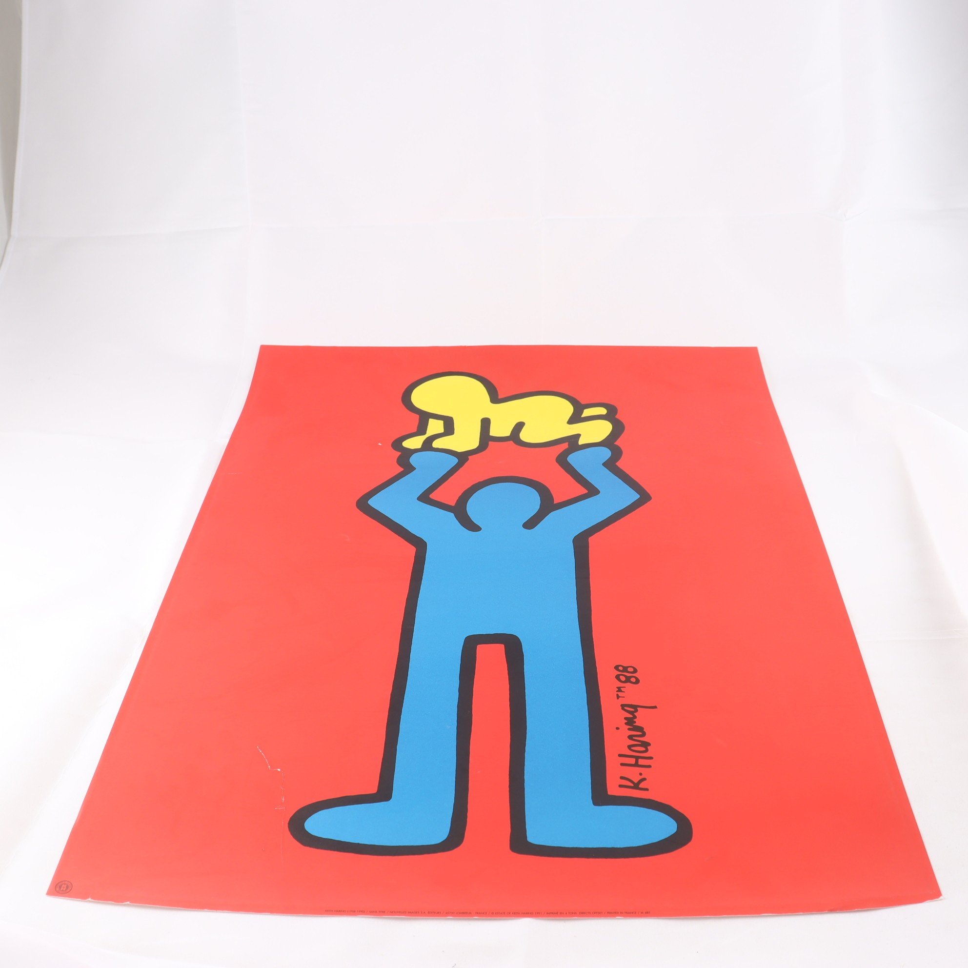 Tryck, Keith Haring, signerad och daterad i trycket. Samfraktas ej.