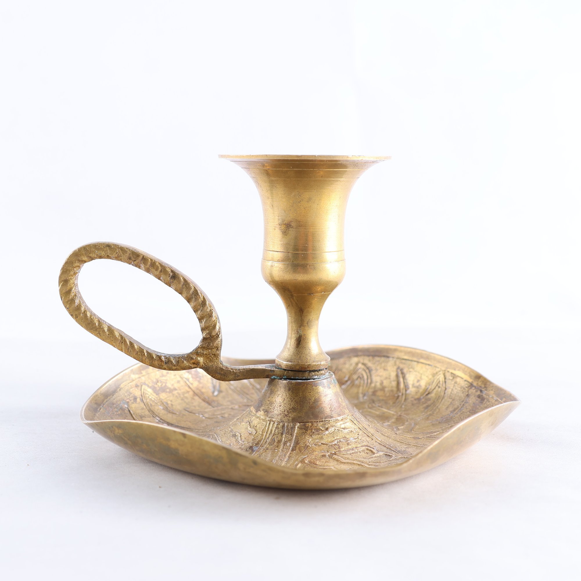 Ljusstake, Mässing, Art nouveau, Svanar