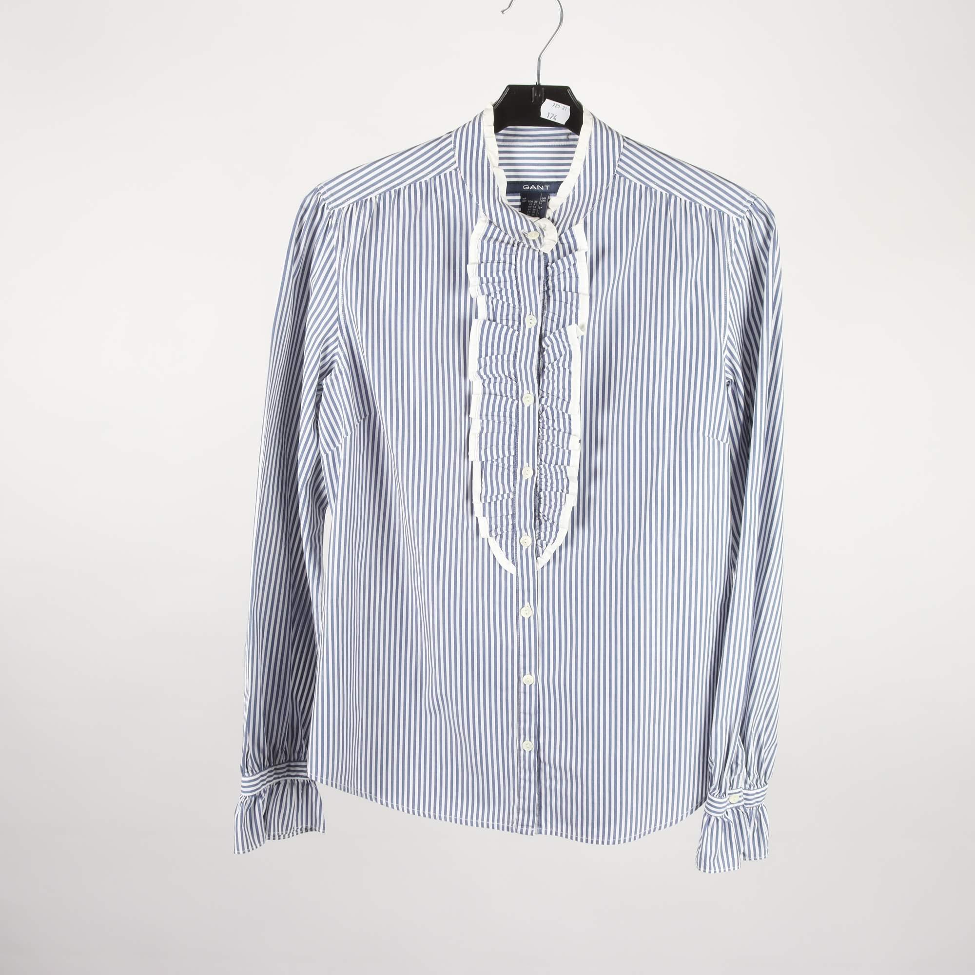 Blus, Gant, blå, vit, randig, stl. 38
