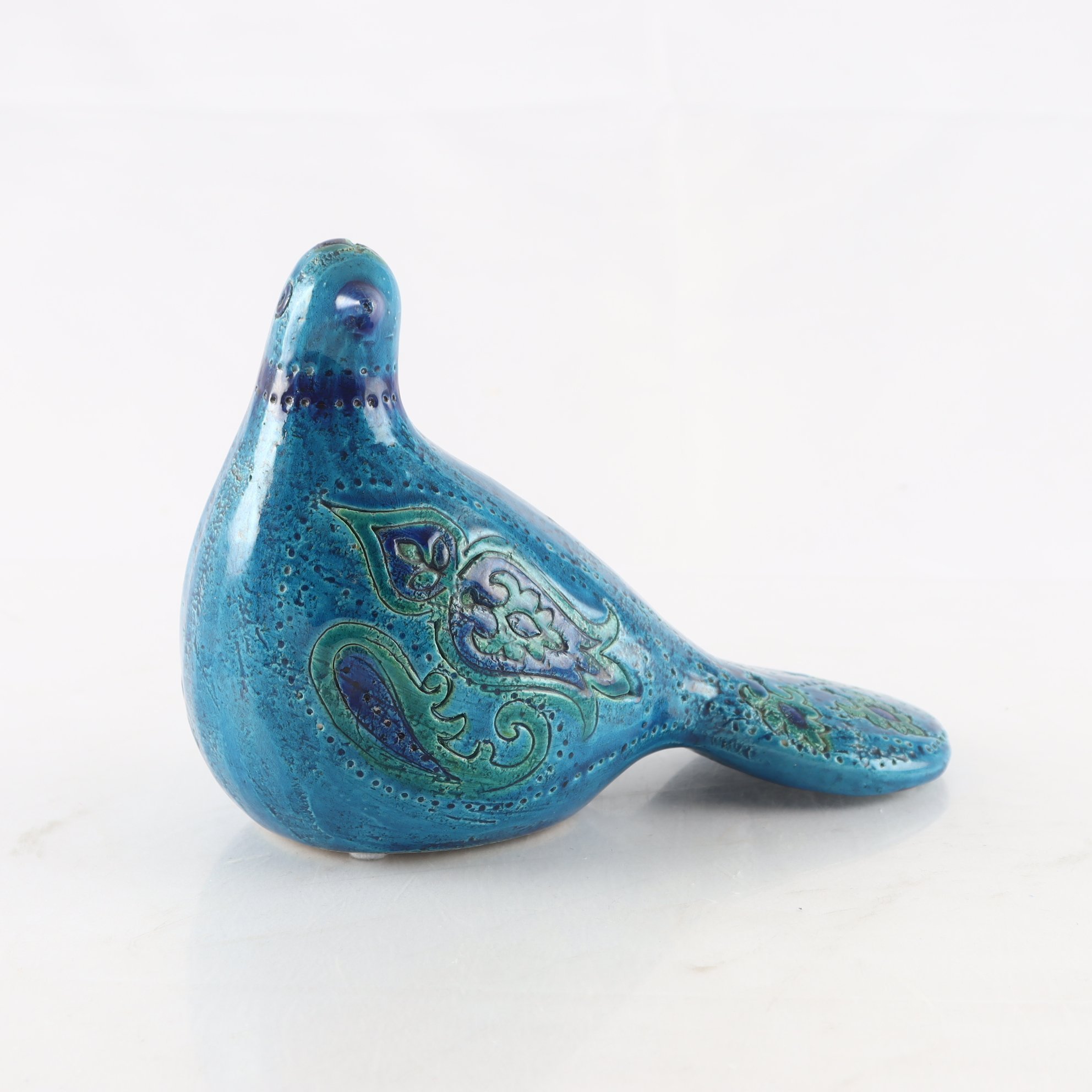 Figurin, glaserad keramik, Aldo Londi, Bitossi, Italien