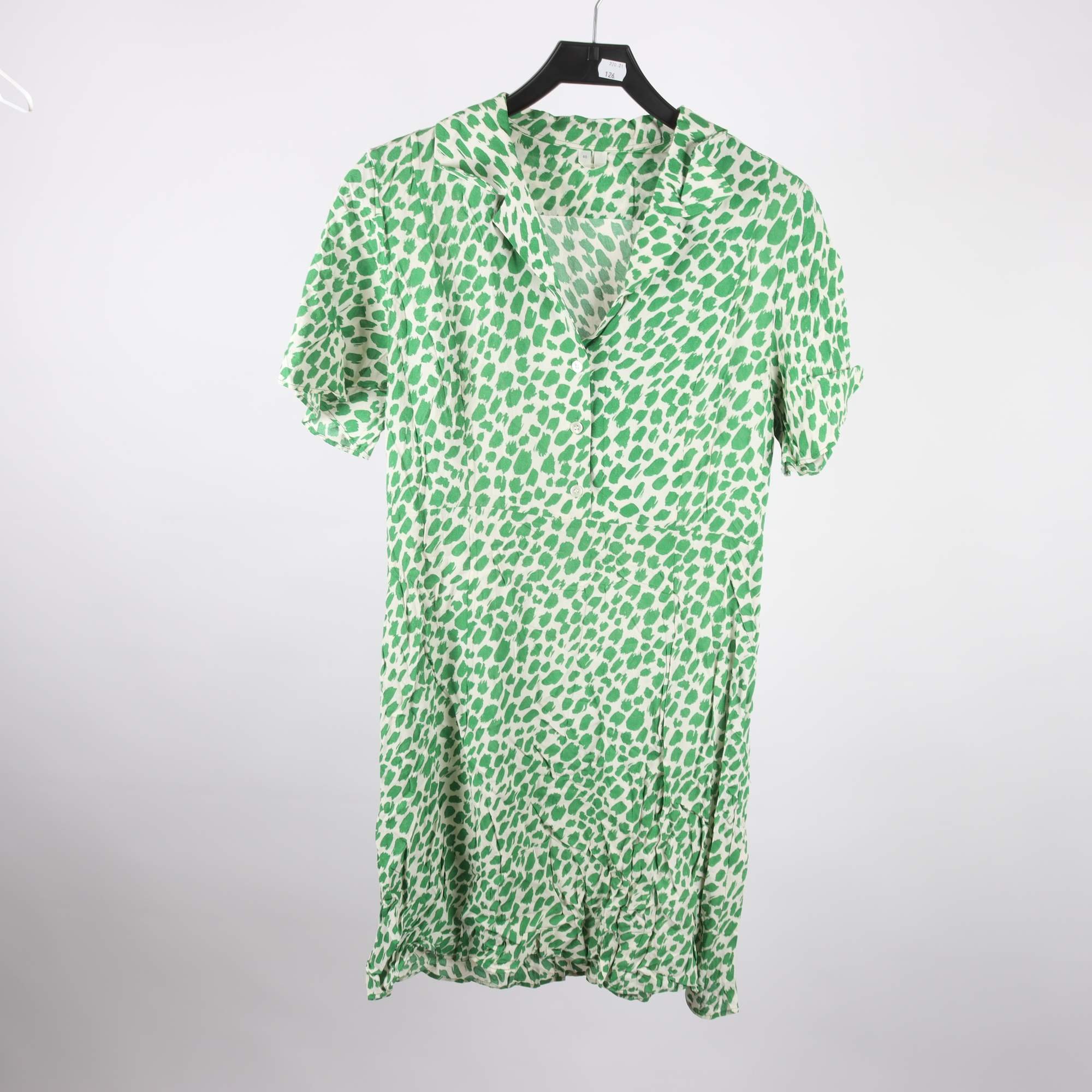 Klänning, Arket, grön, vit, mönstrad, stl. 40