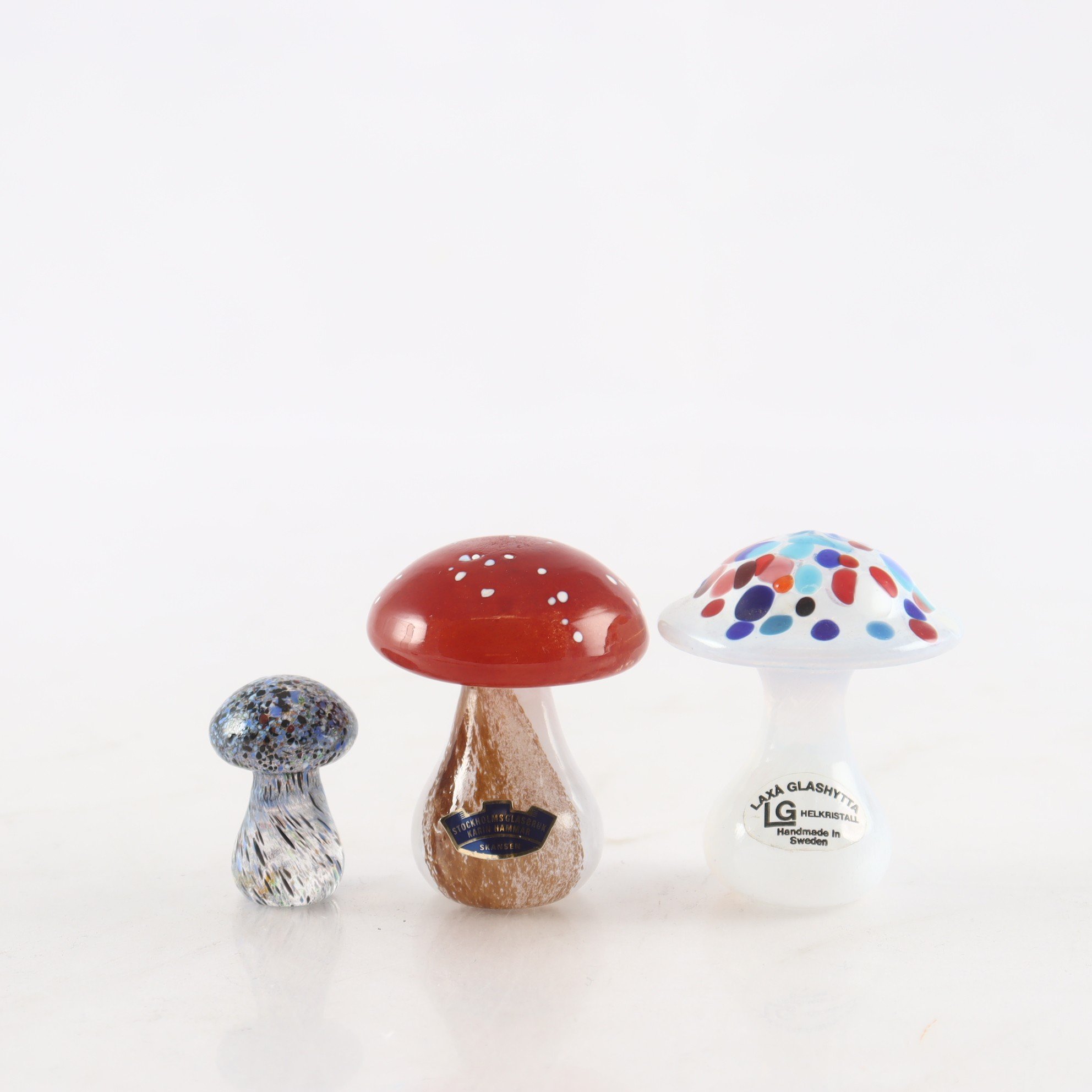 Figuriner, Karin Hammar, Stockholms glasbruk, Laxå Glashytta, 3 st