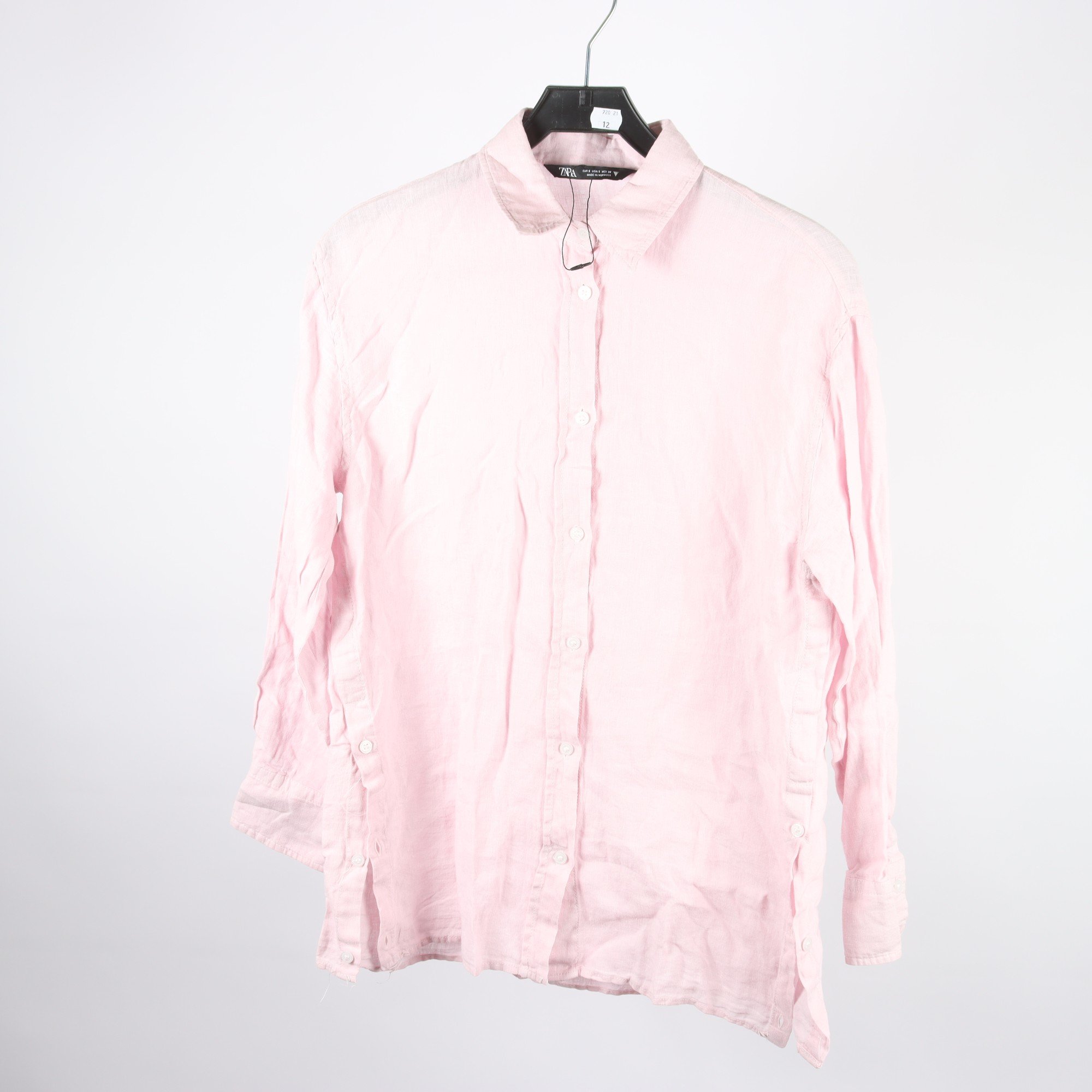 Blus/skjorta, Zara, rosa ,100% linne, stl. S