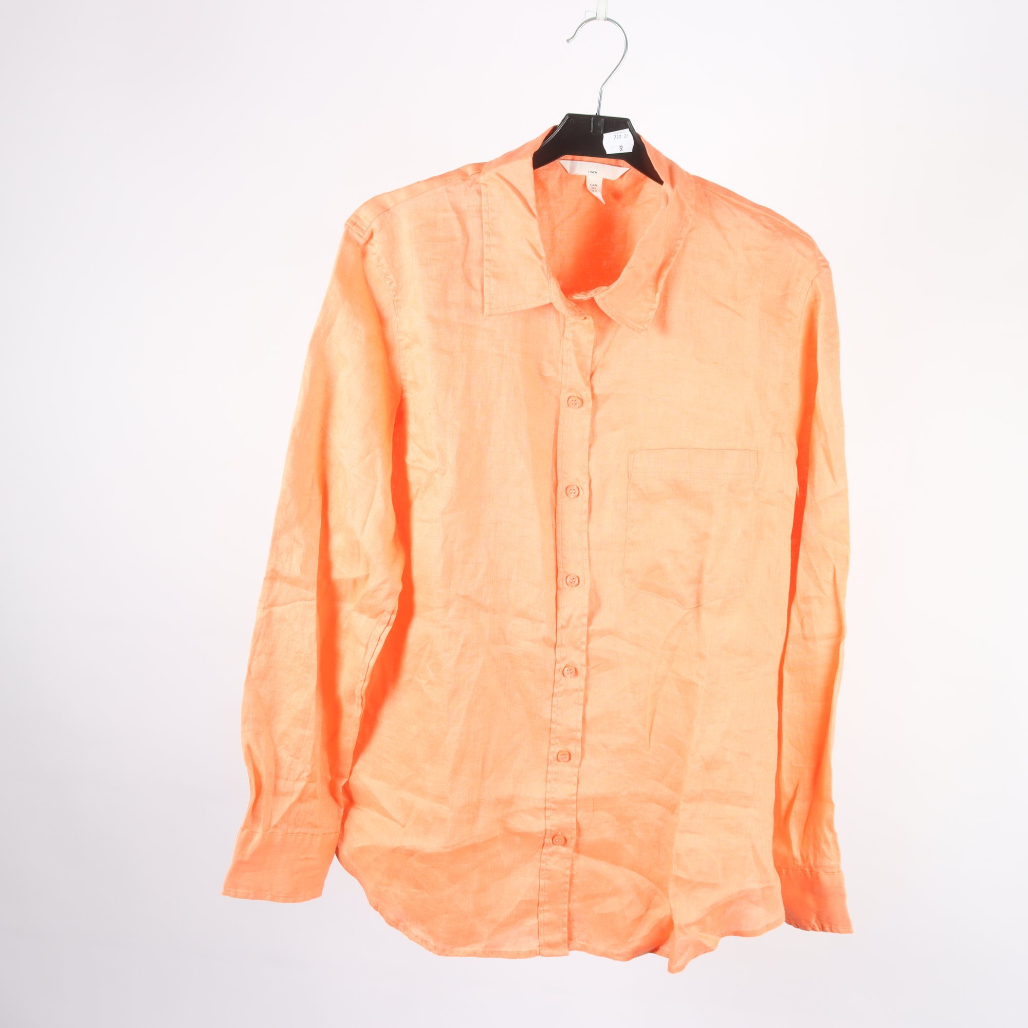 Blus/skjorta, H&M, orange, 100% linne, stl. M