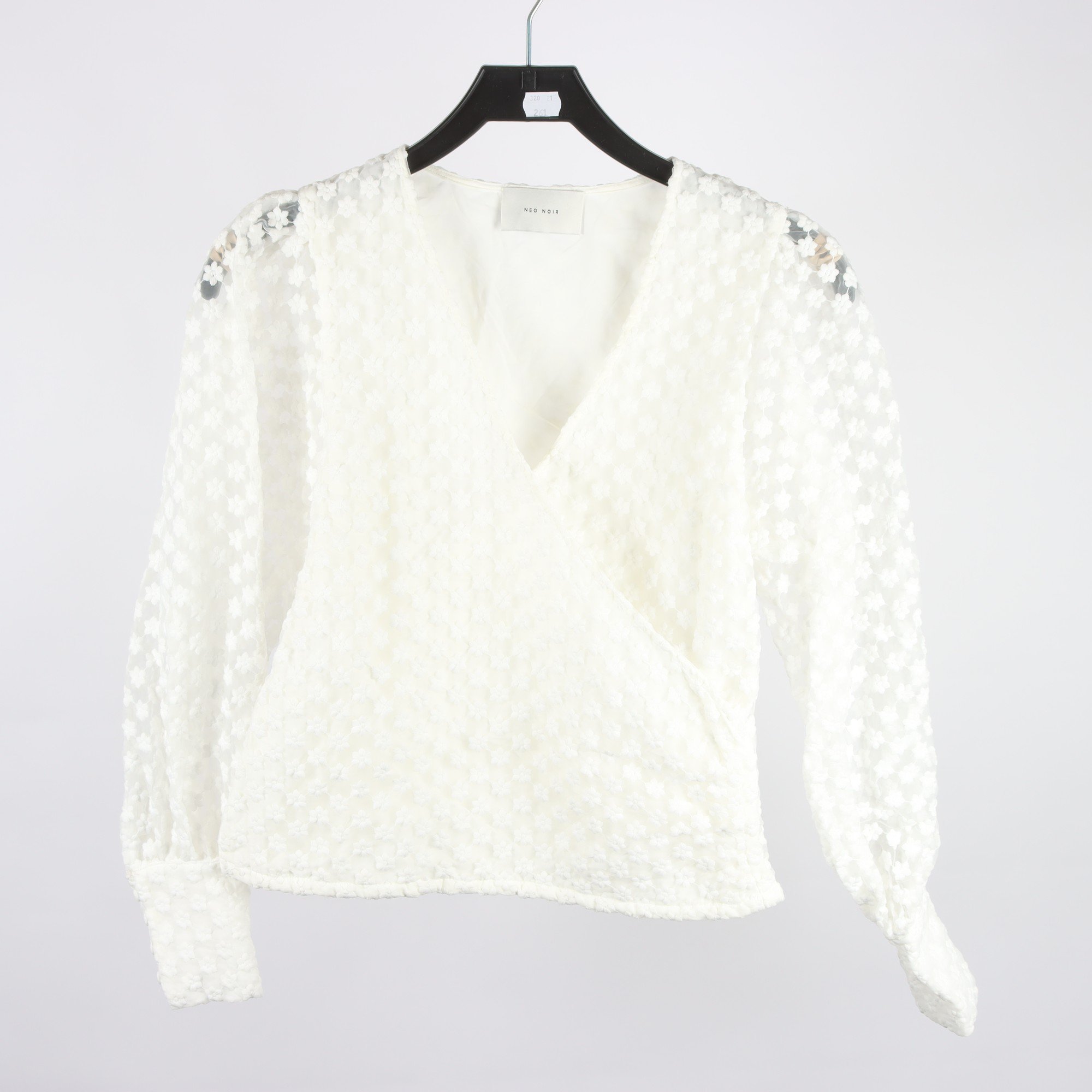 Blus, Neo Noir, vit, blommig, stl. XS.