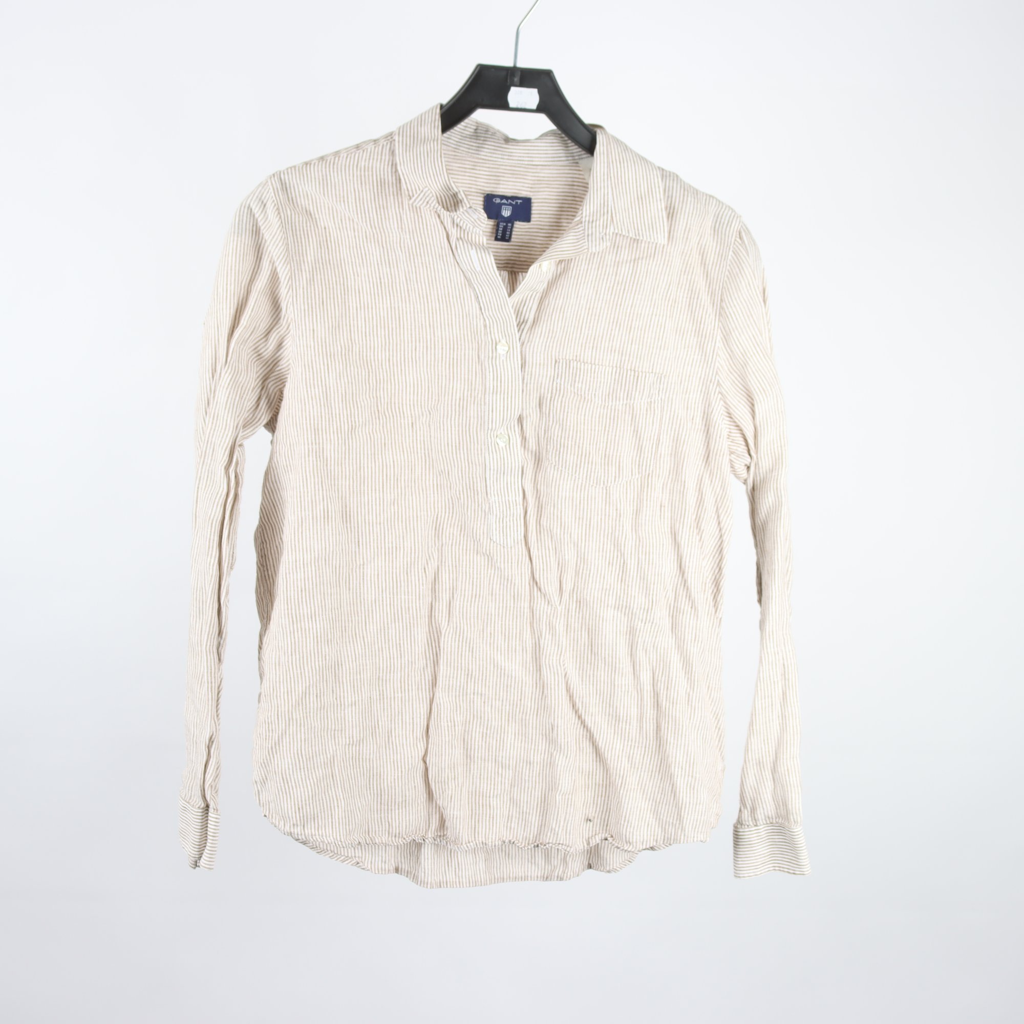 Skjorta, Gant, randig, beige, 100% lin, stl. 40.