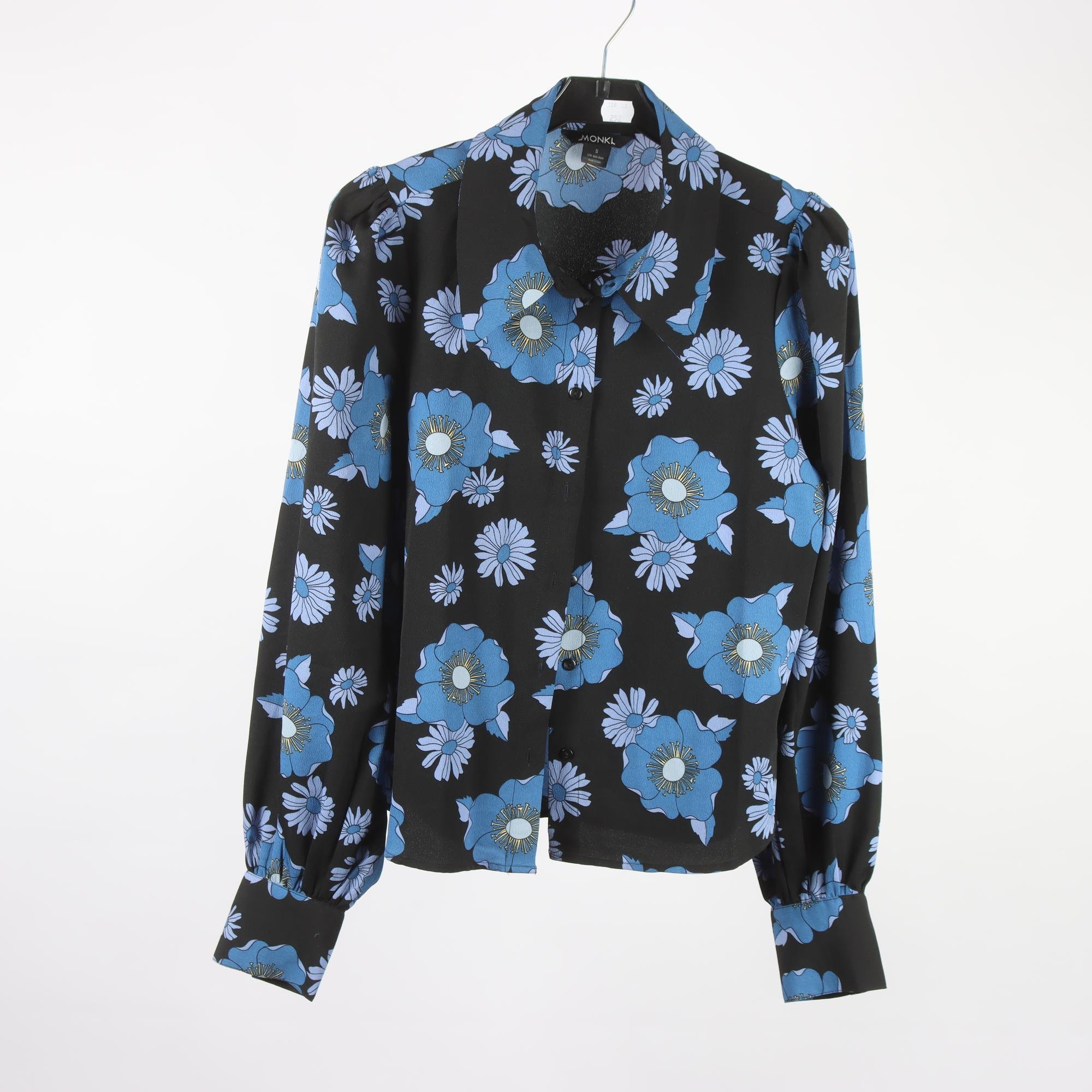 Blus, Monki, blommig, blå, stl. S.