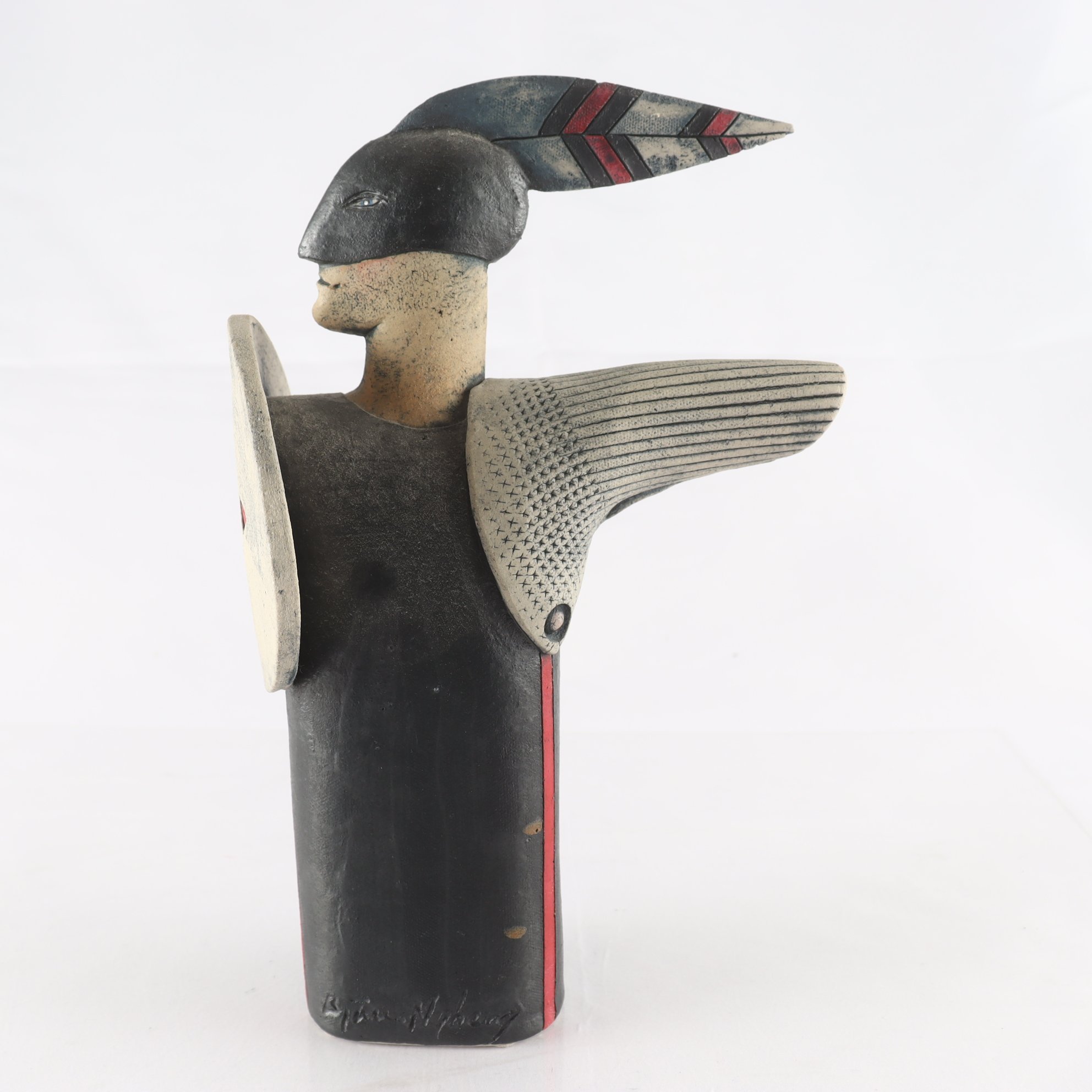 Skulptur, stengods, Björn Nyberg, signerad