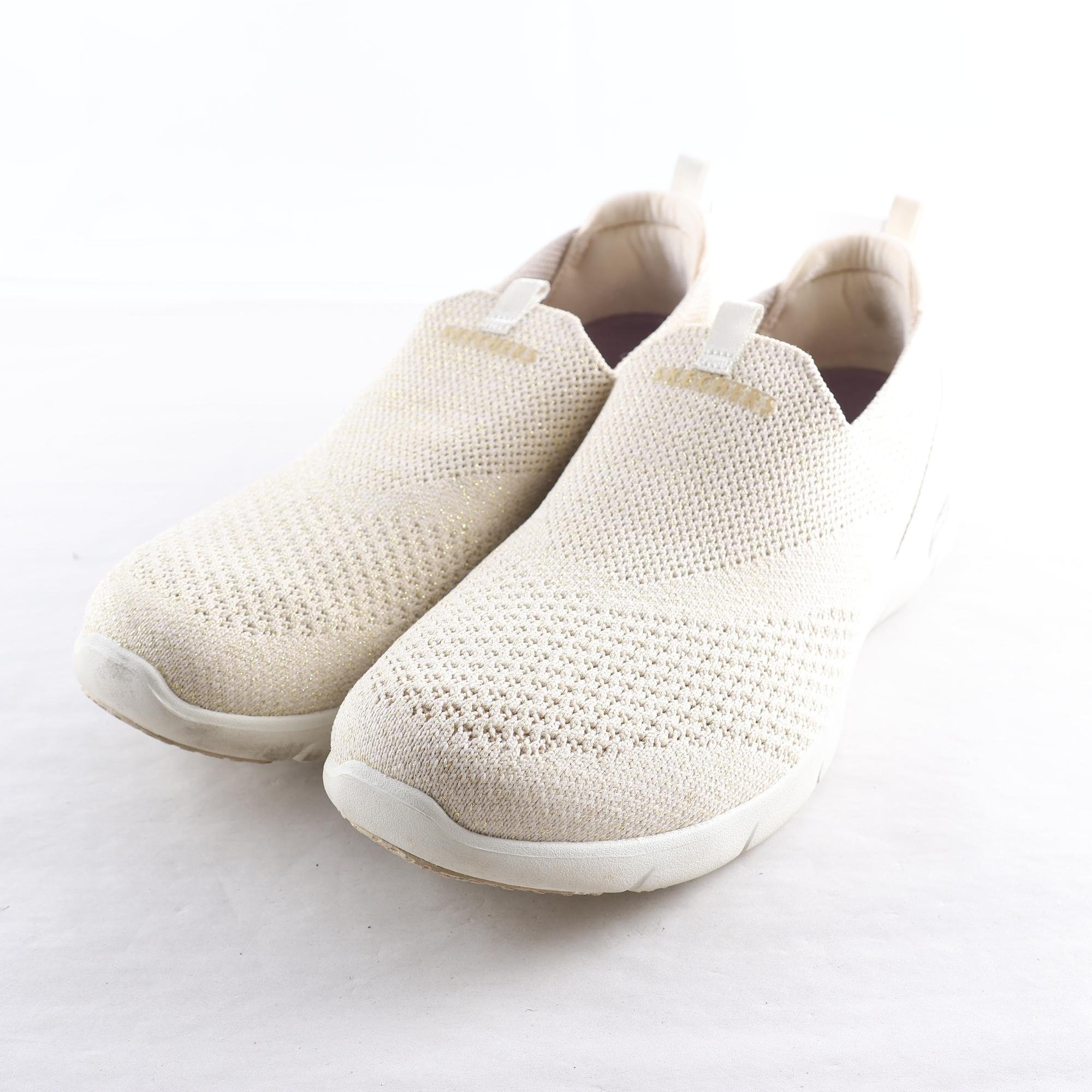 Slip-ins, Skechers. beige, guld, glittriga, stl. 38