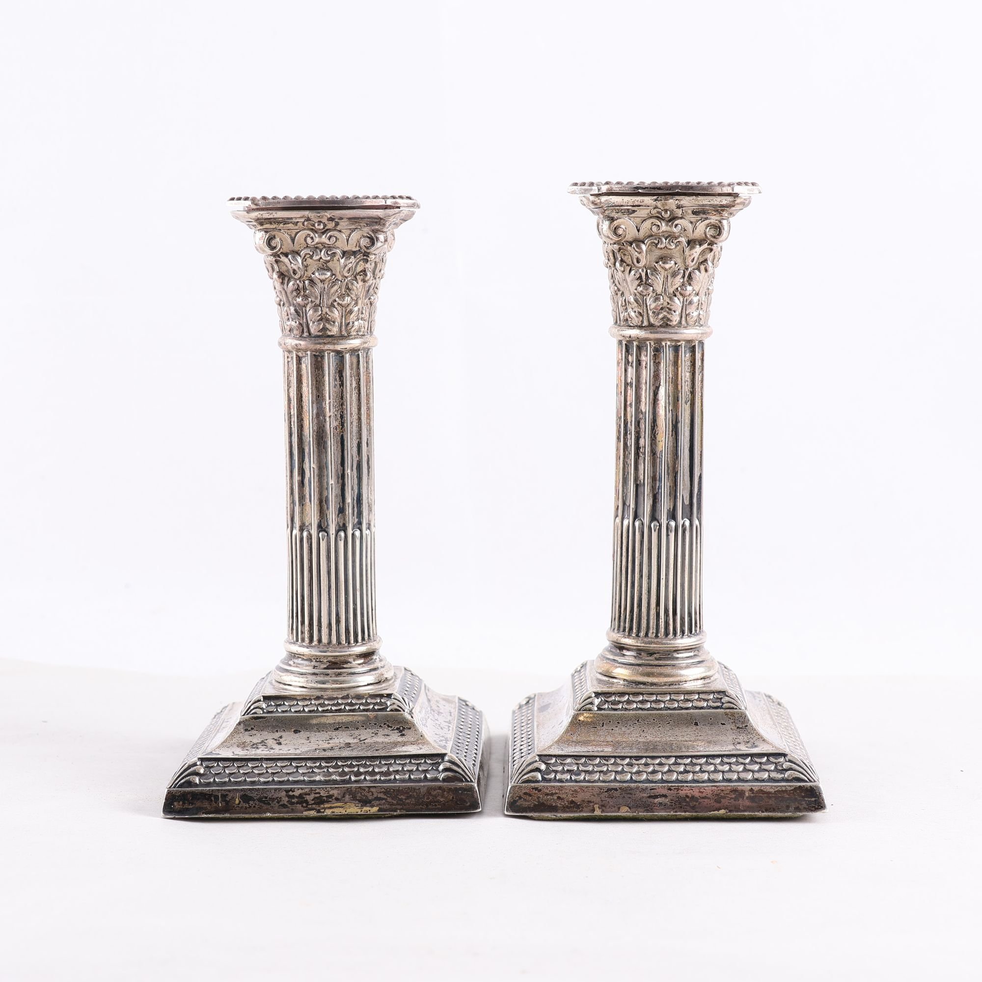 Ljusstakar, Silver, Engelsk stämpling, 2 st.