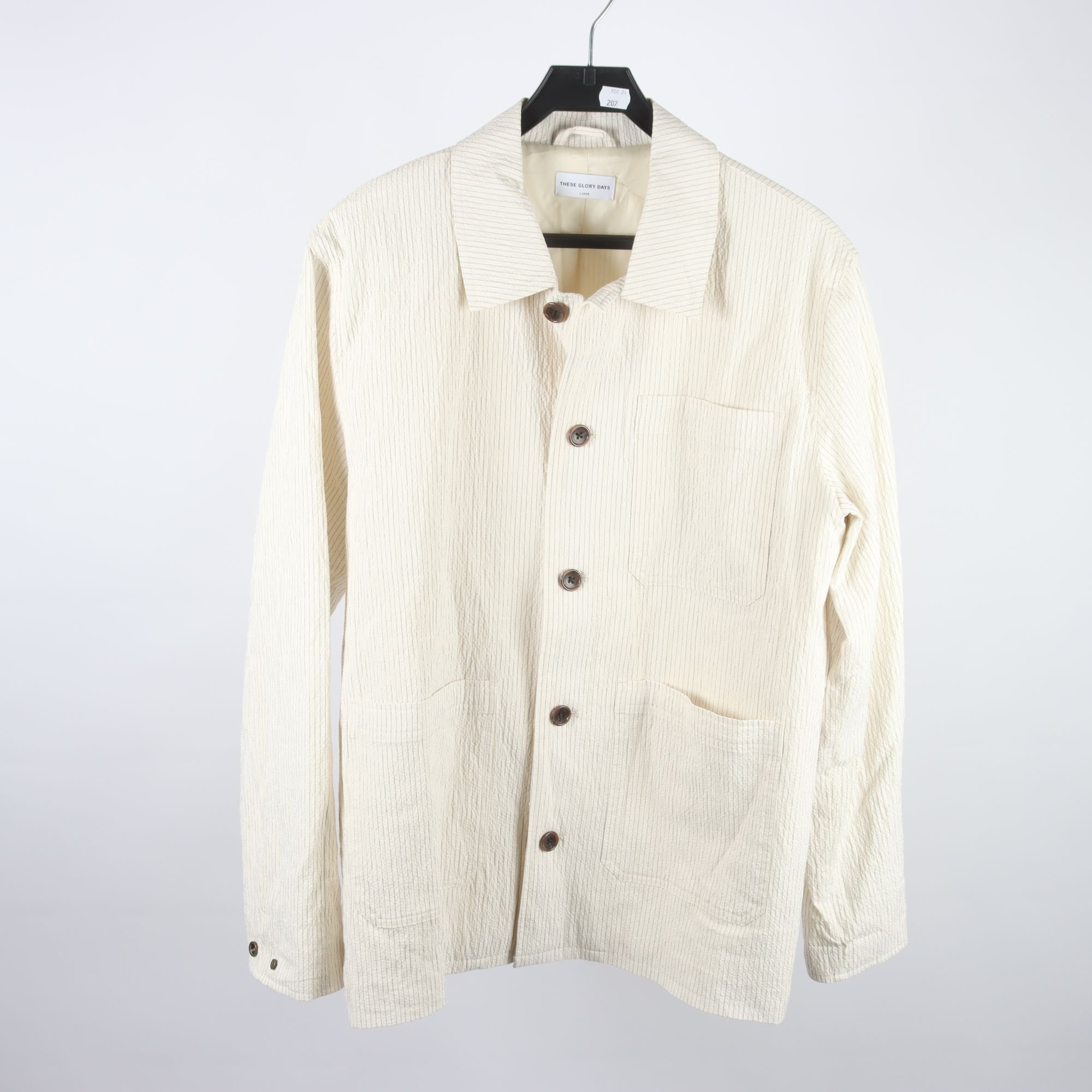 Worker jacket, These Glory days, vit, blå, randig, stl. L
