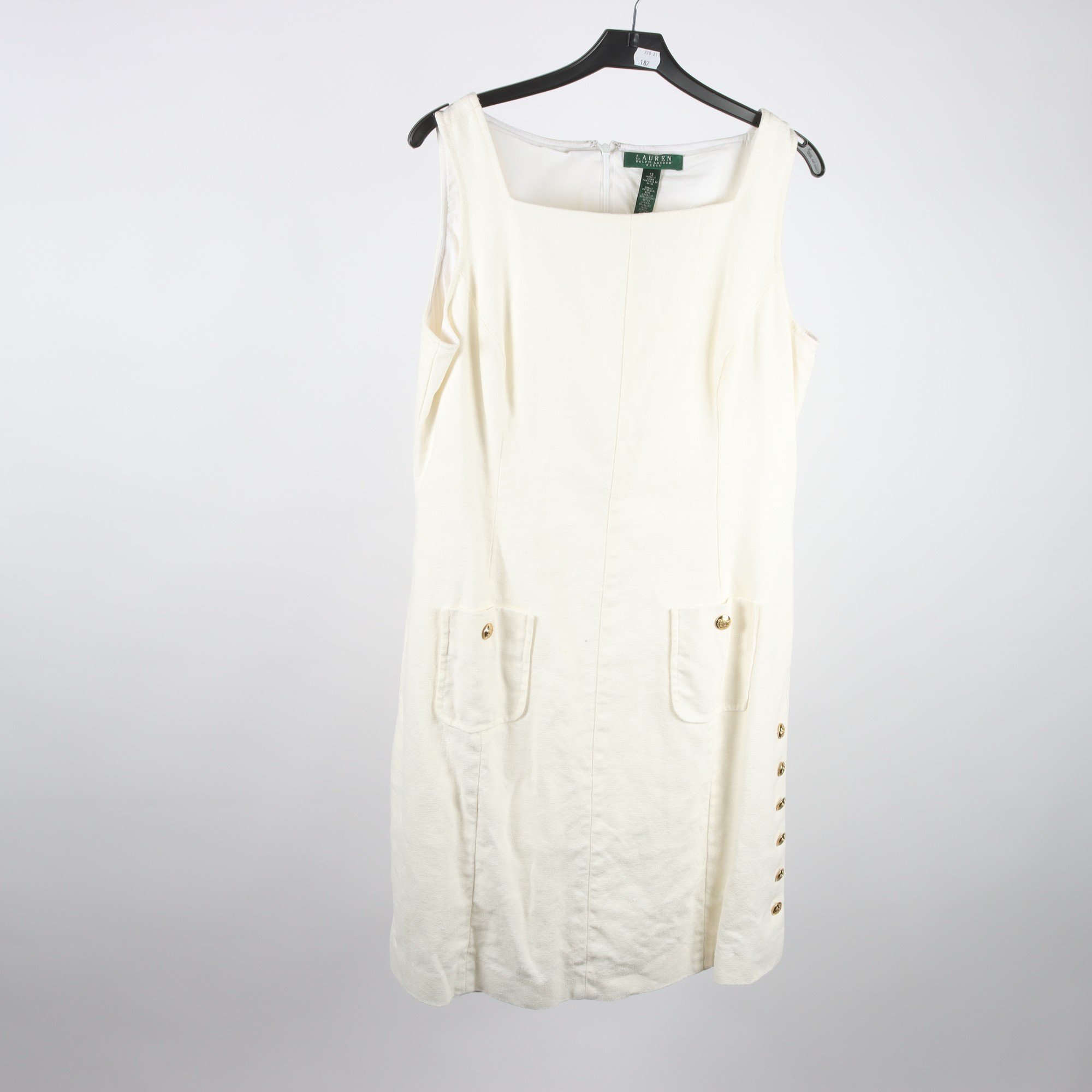 Klänning, Ralph laure, offwhite, 80% linne, stl. 12 (L)