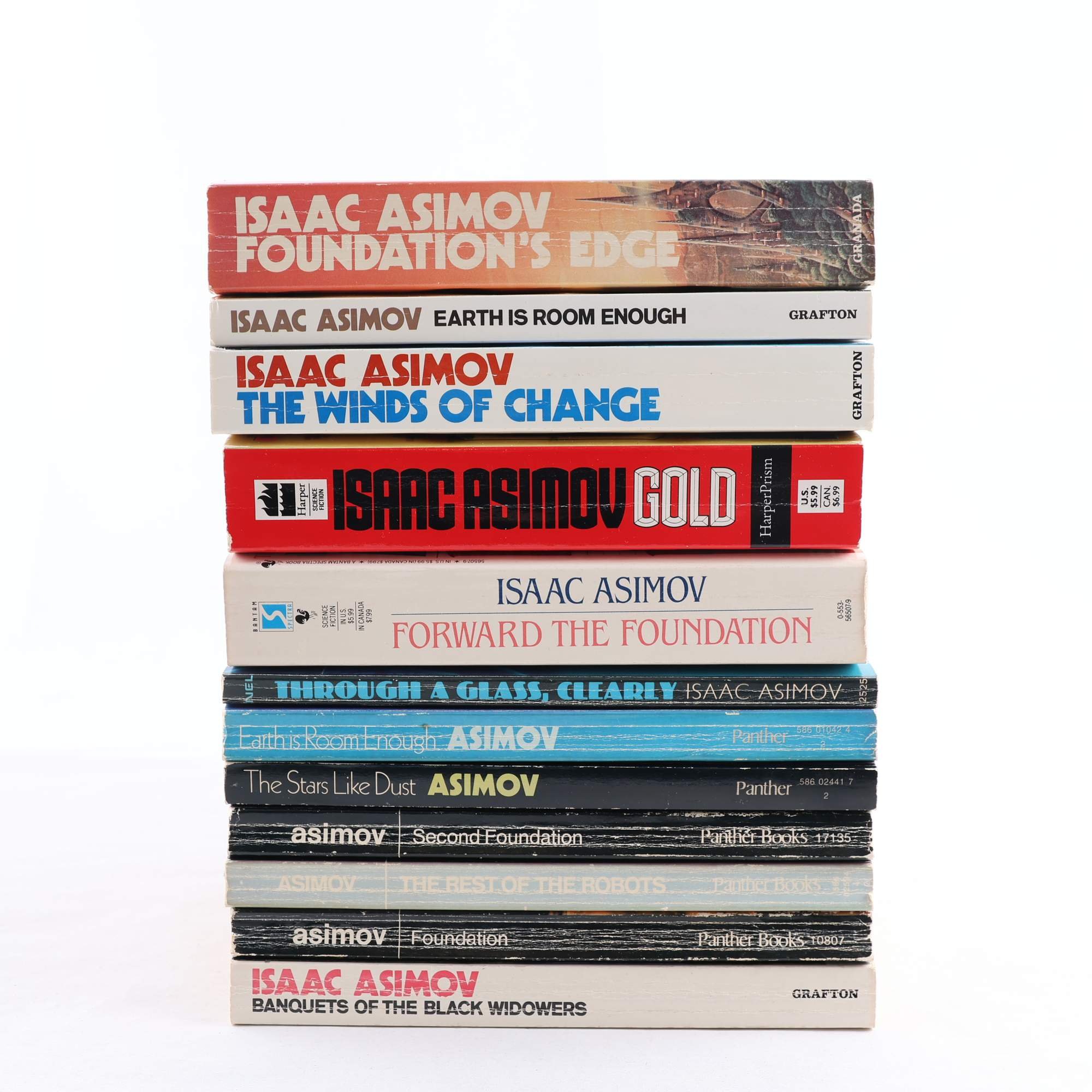 Isaac Asimov, bokpaket med 12 pocket. Samfraktas ej