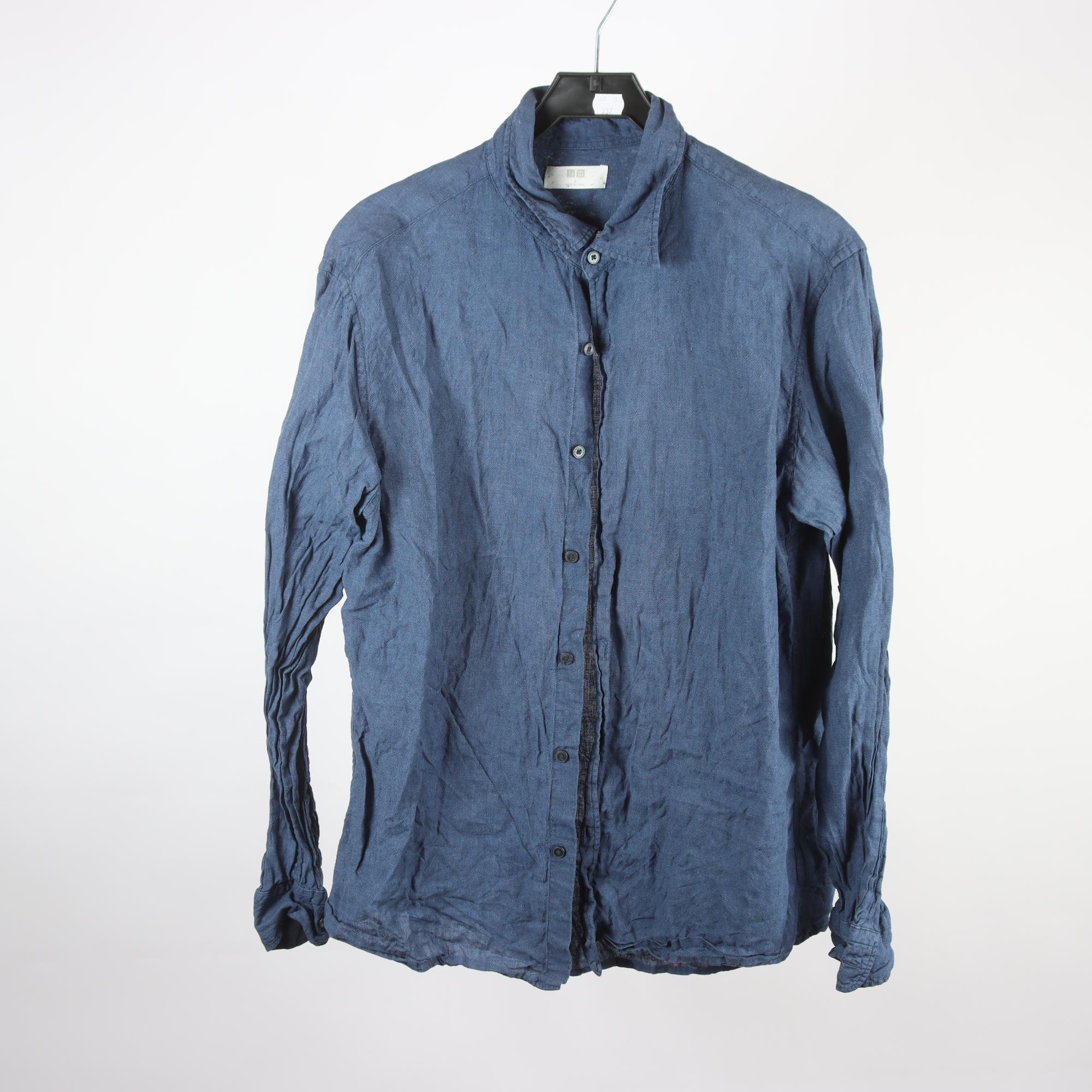 Skjorta, Uniqlo, blå, 100% lin, stl. L.
