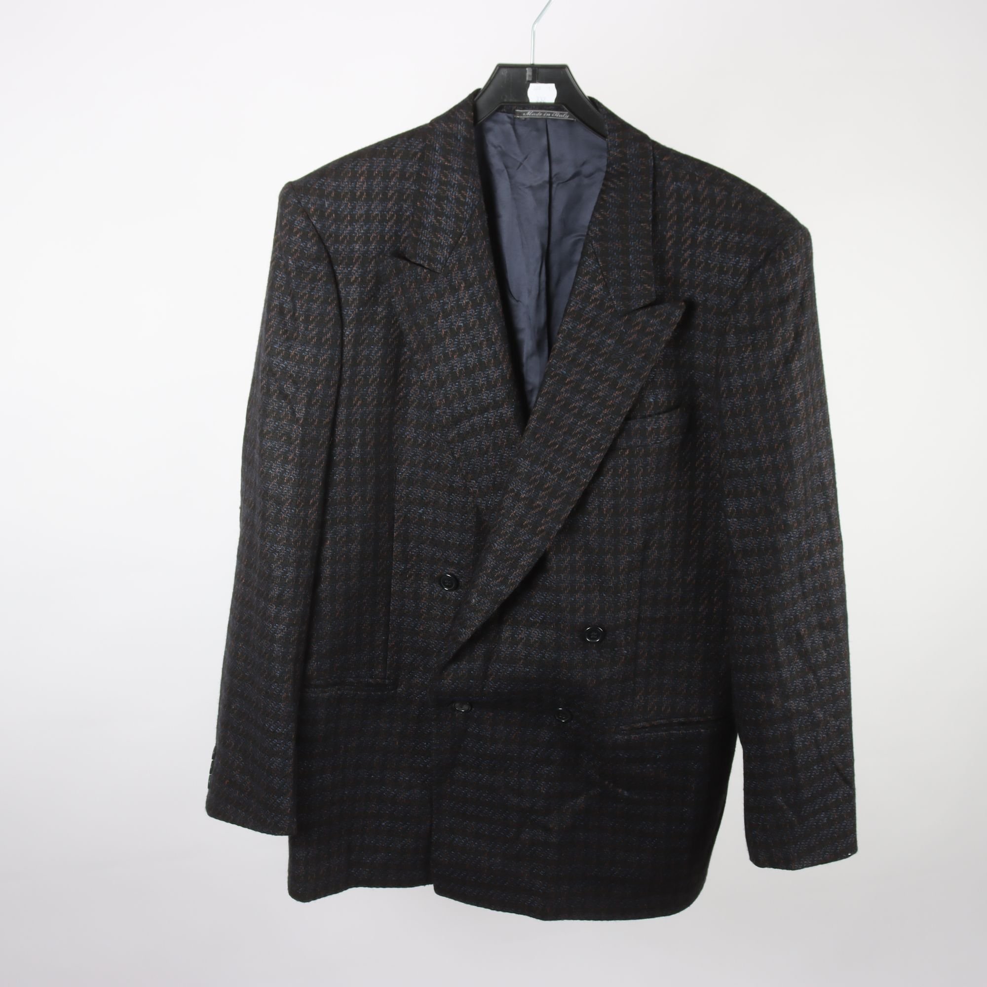 Kavaj, Egon von Furstenberg, svart, mönstrad, ull, cashmere, stl. 50.