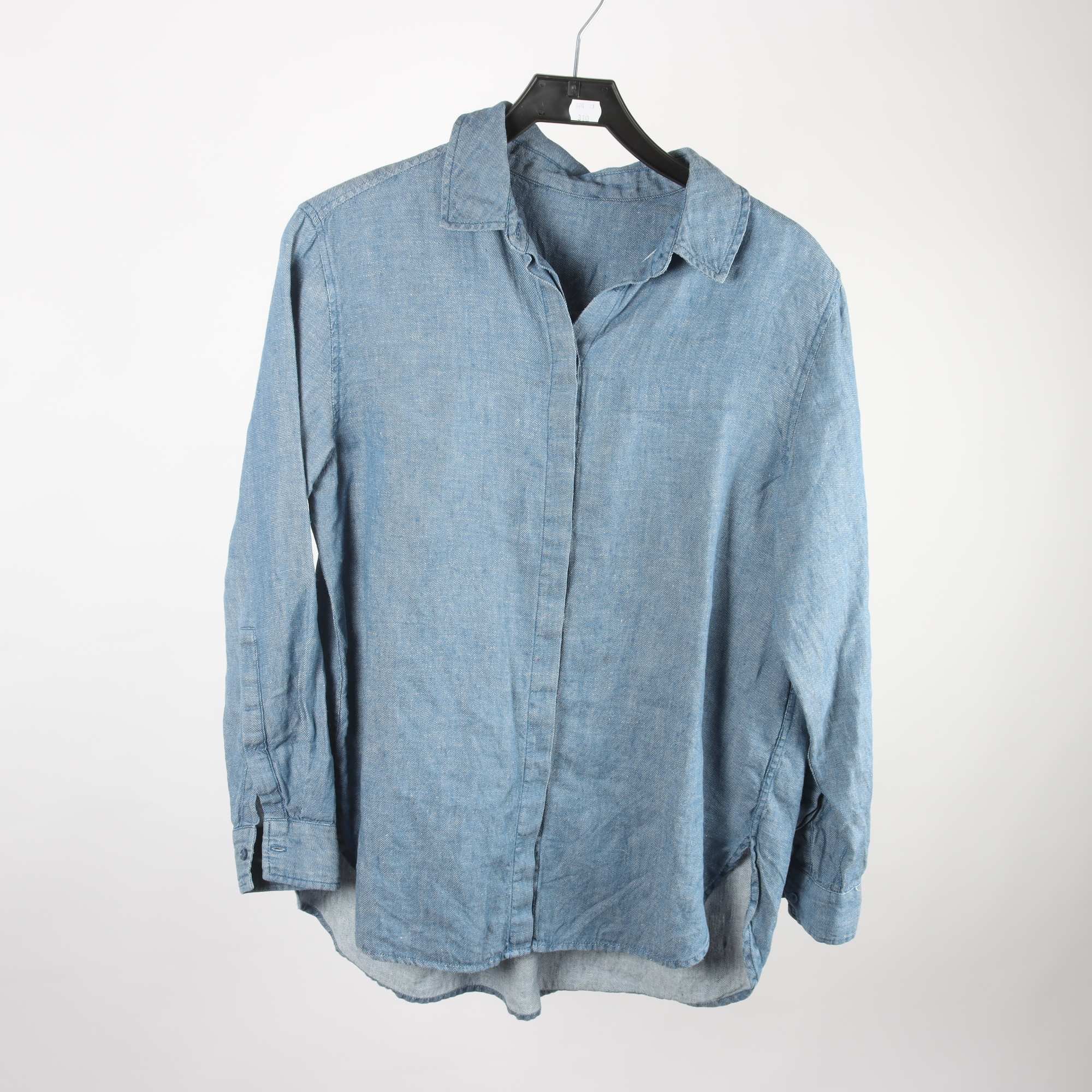 Blus, Wera, blå, 100% lin, stl. ca. S/M.