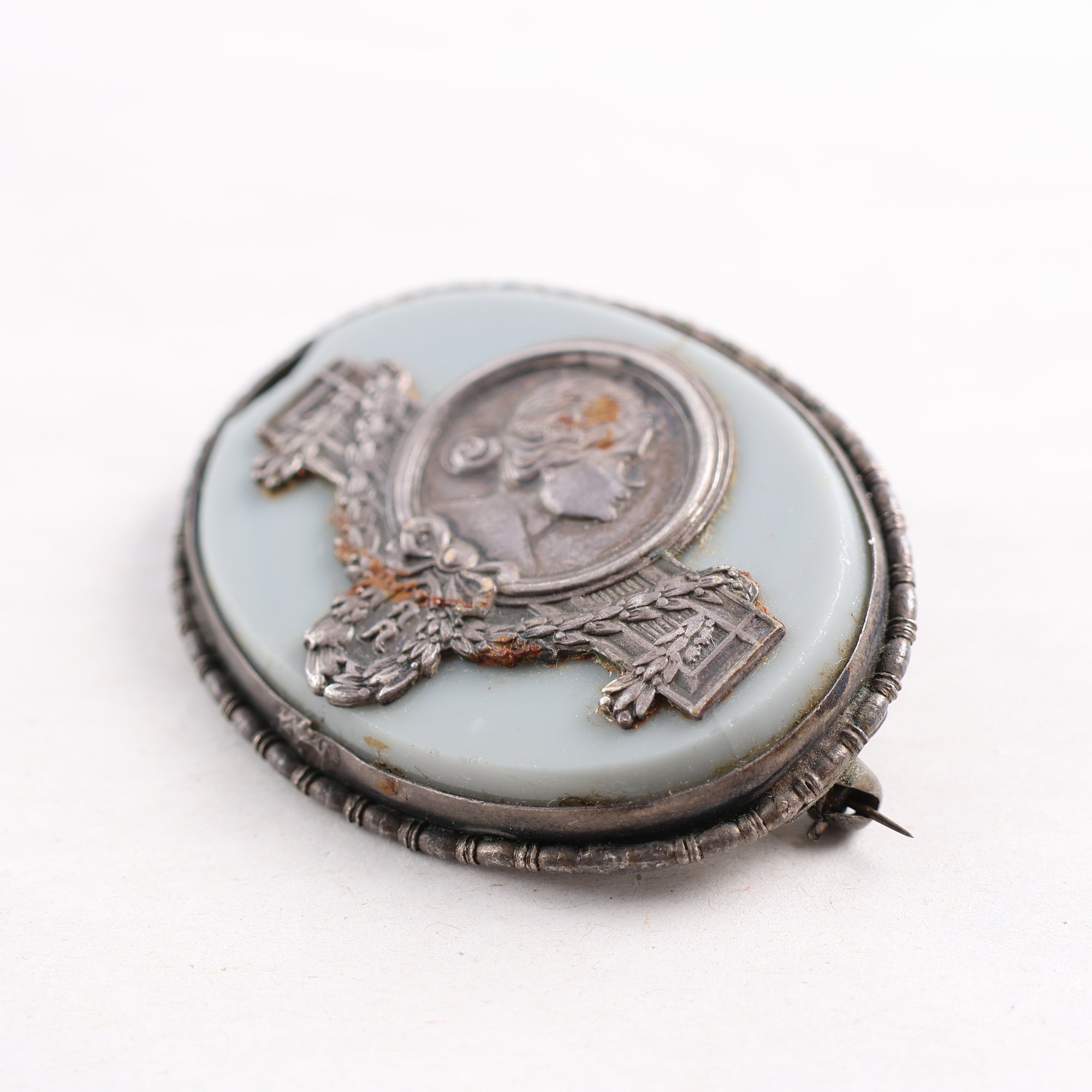 Brosch, kame, silver, vintage, brv: 17.1g