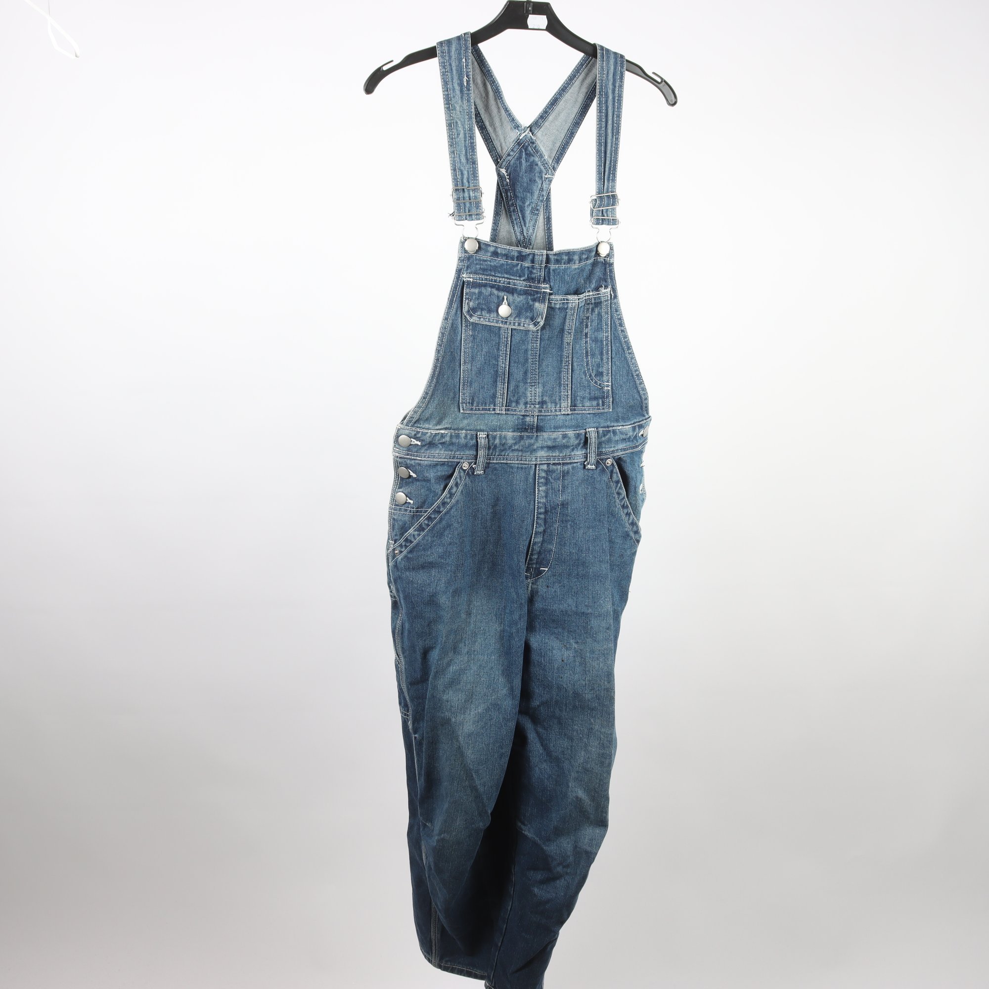 Hängselbyxor, Asos, blå, jeans, stl. 40.
