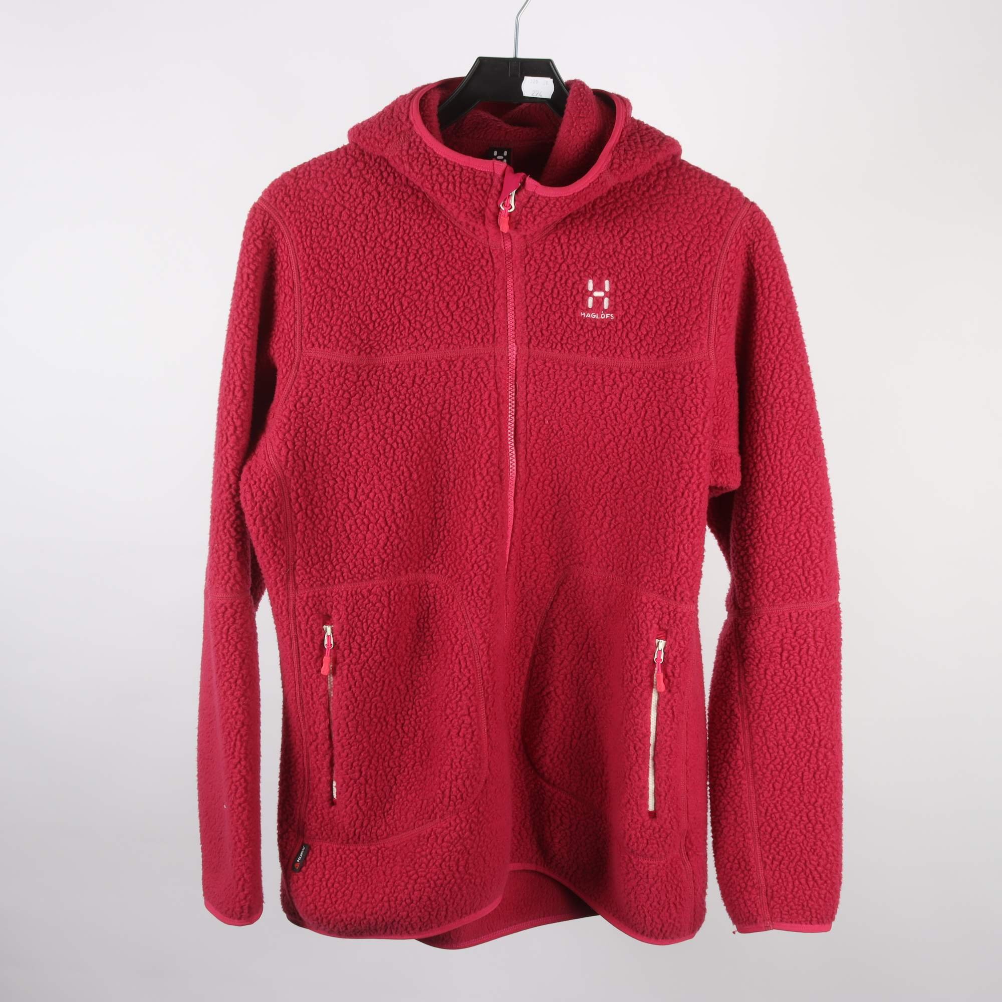 Hoodie, Haglöfs, vinröd, pile, stl. XL.
