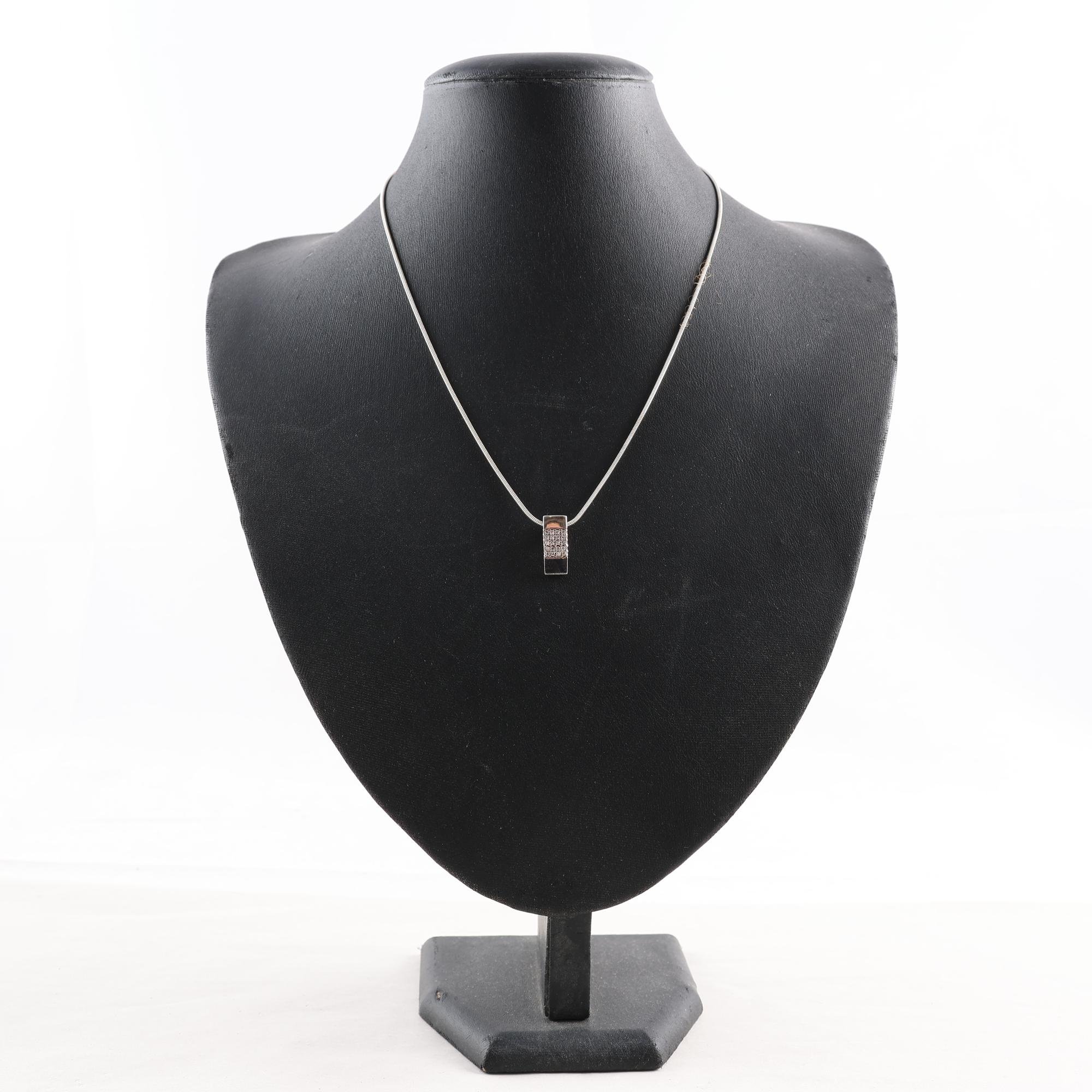 Halsband & hänge, silver, markasiter, brv: 7.4g