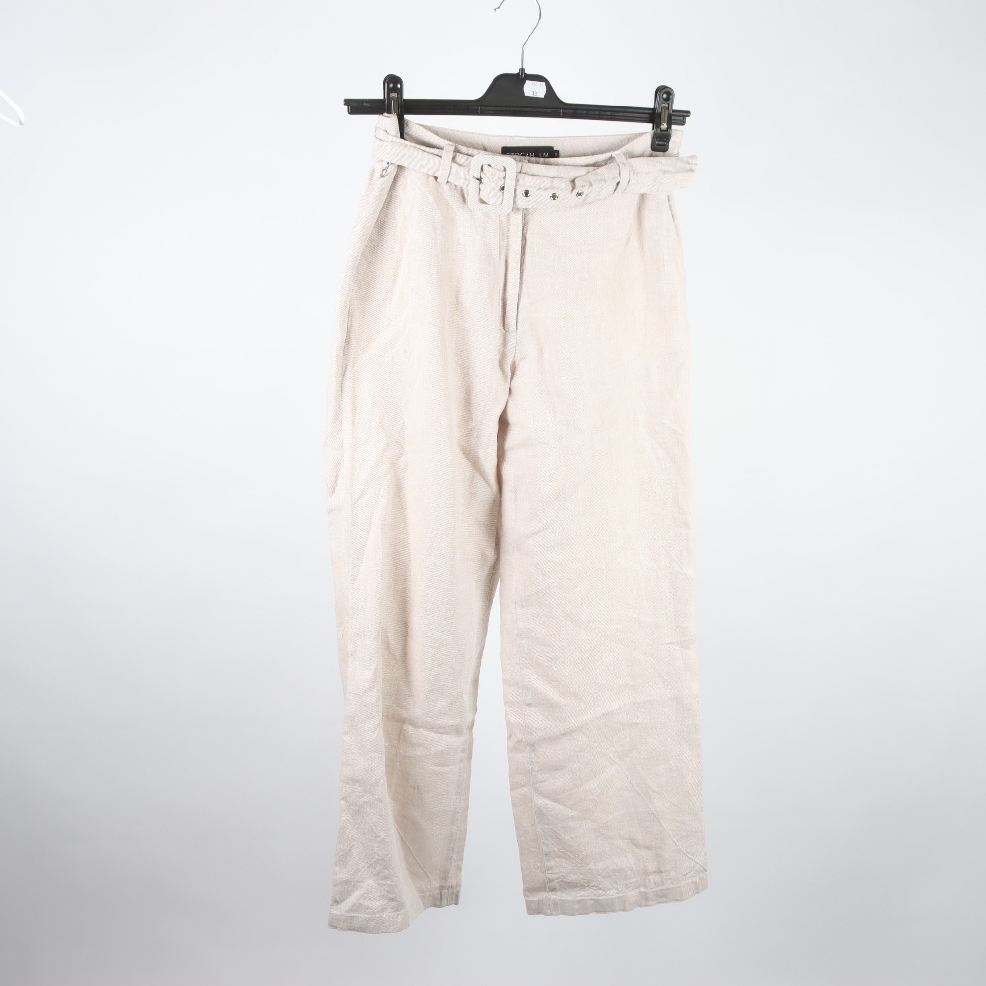 Byxor, STOCKH LM, ljusbeige, 100% linne, stl. 38