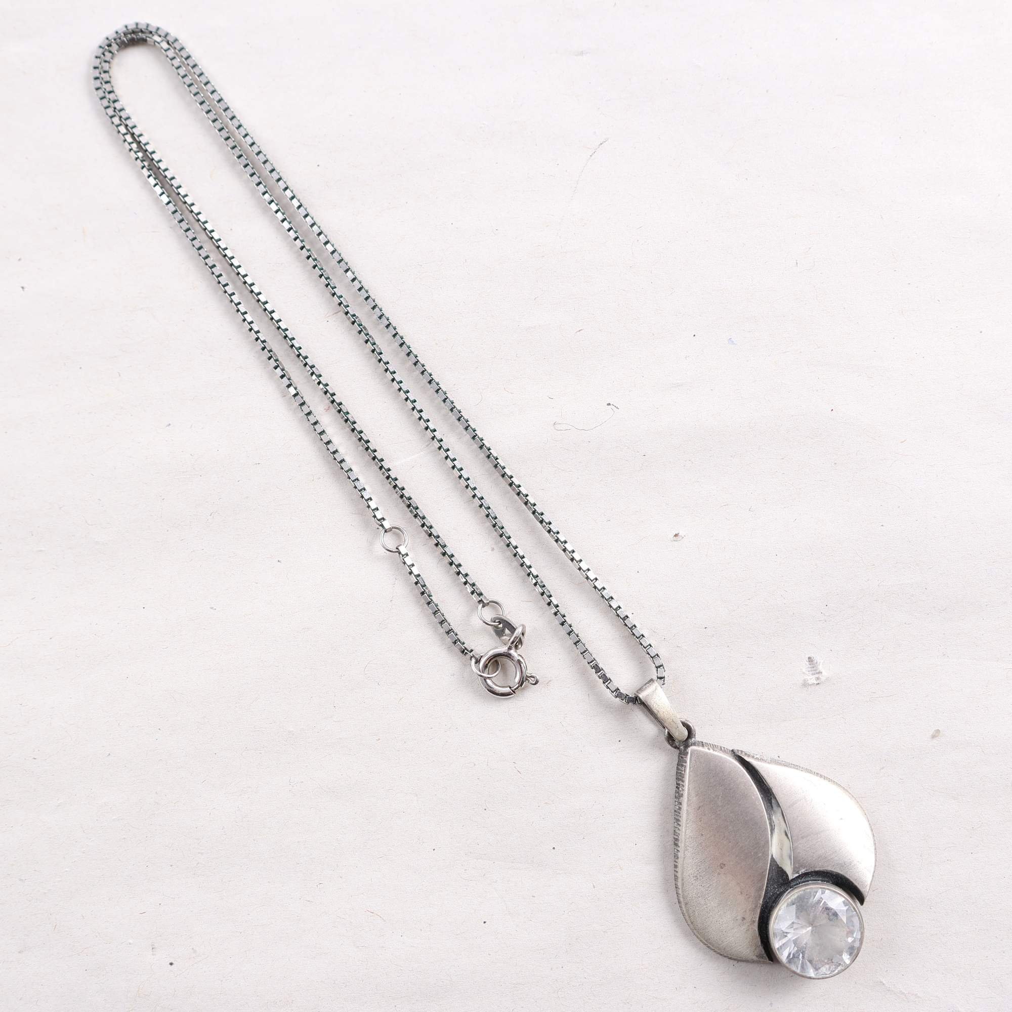 Halsband & hänge, silver, glas, brv: 8g