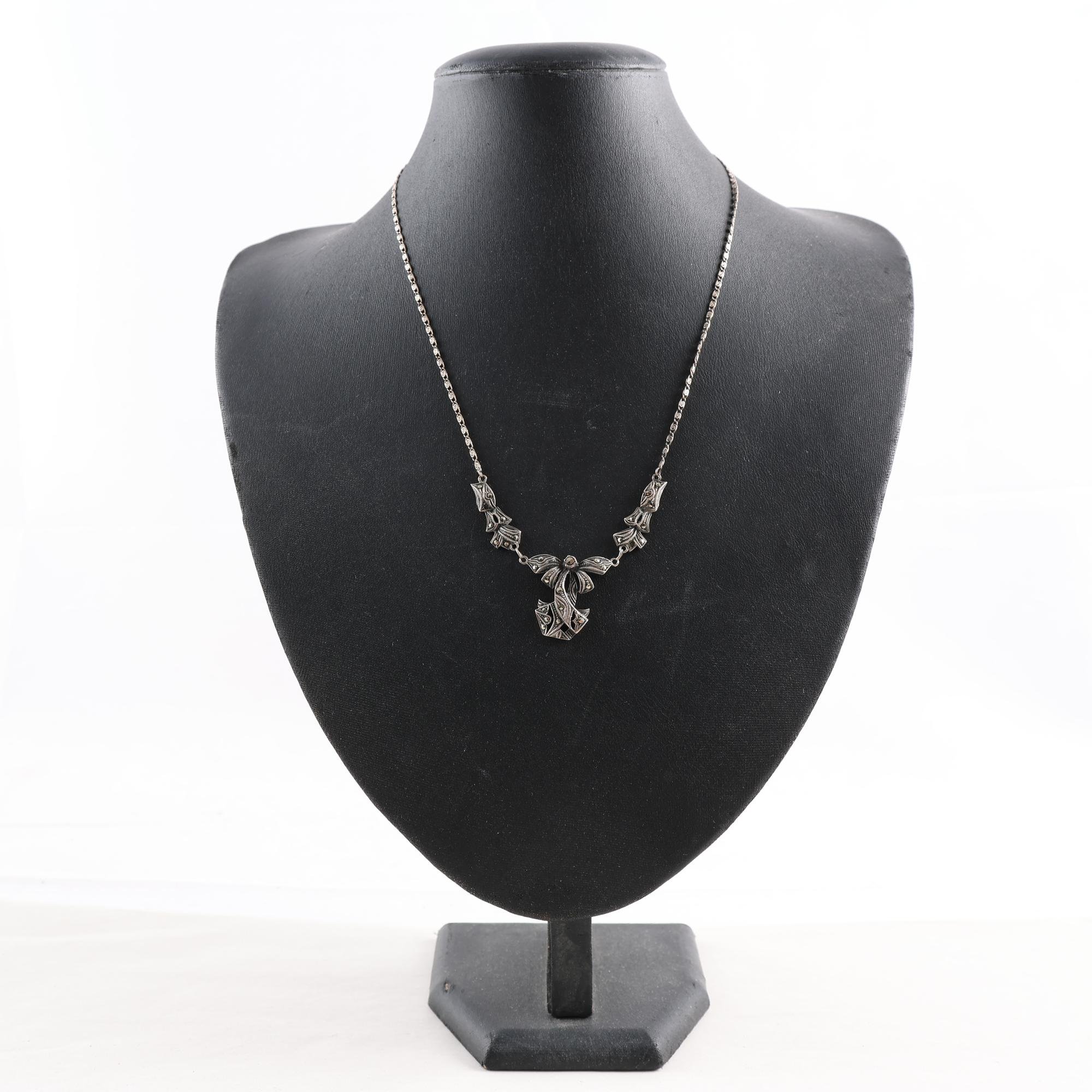 Halsband, silver, markasiter, brv: 9g