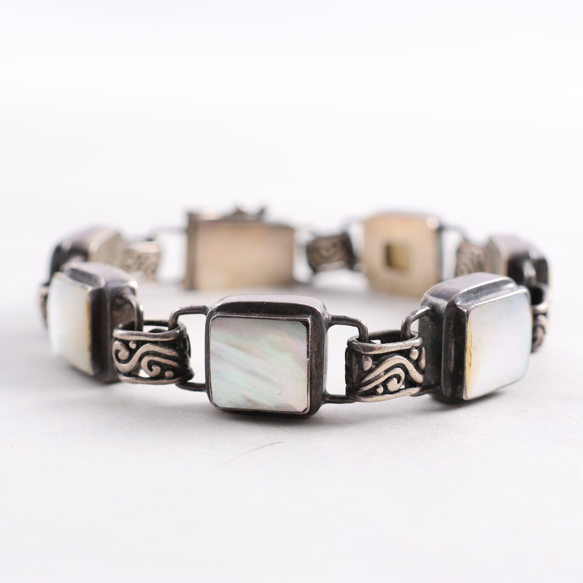 Armband, silver, pärlemo, brv: 35.2g