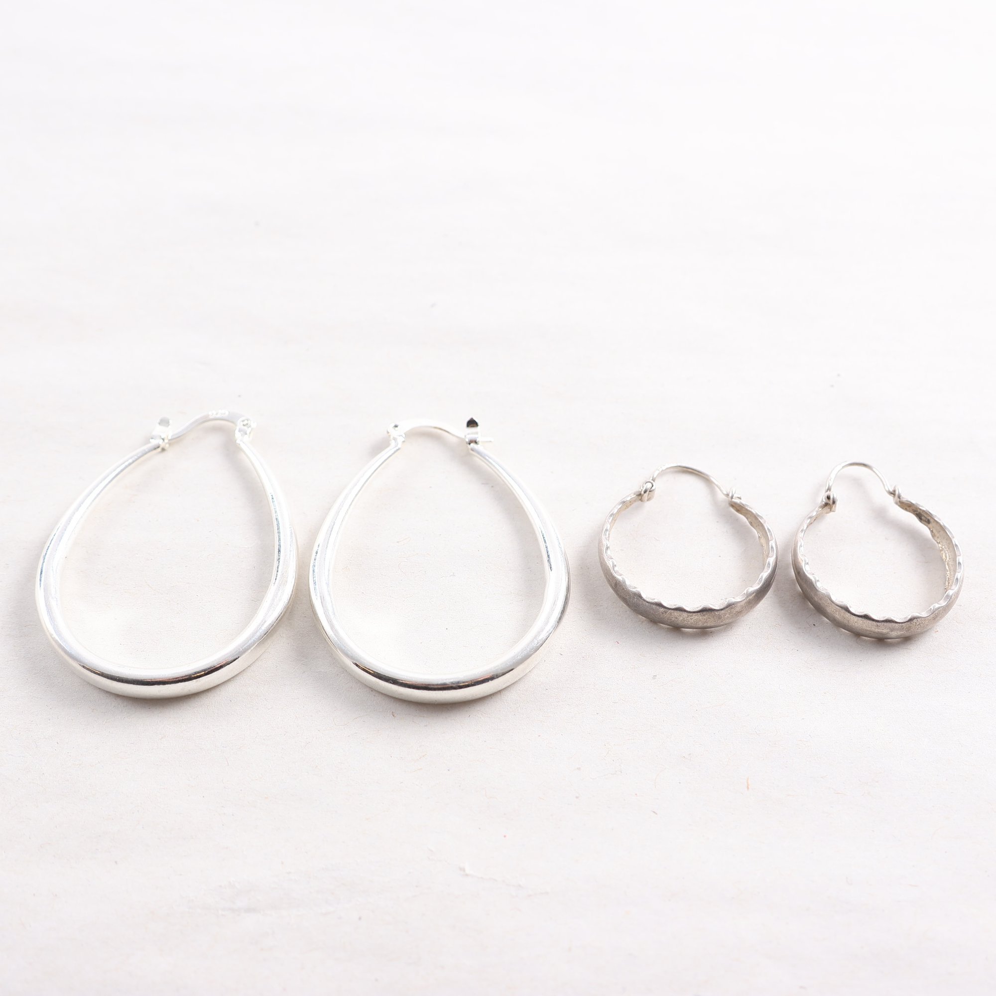 Örhängen, två par, silver, vikt: 9.2g