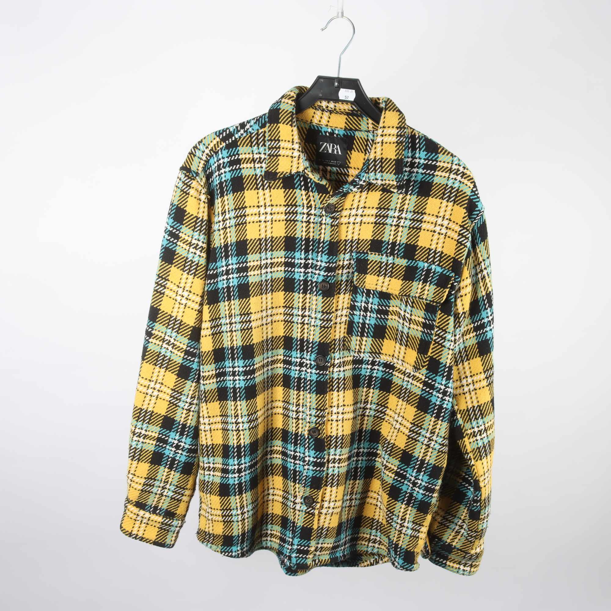 Overshirt/jacka, Zara, gul, blå, svart, stl. L