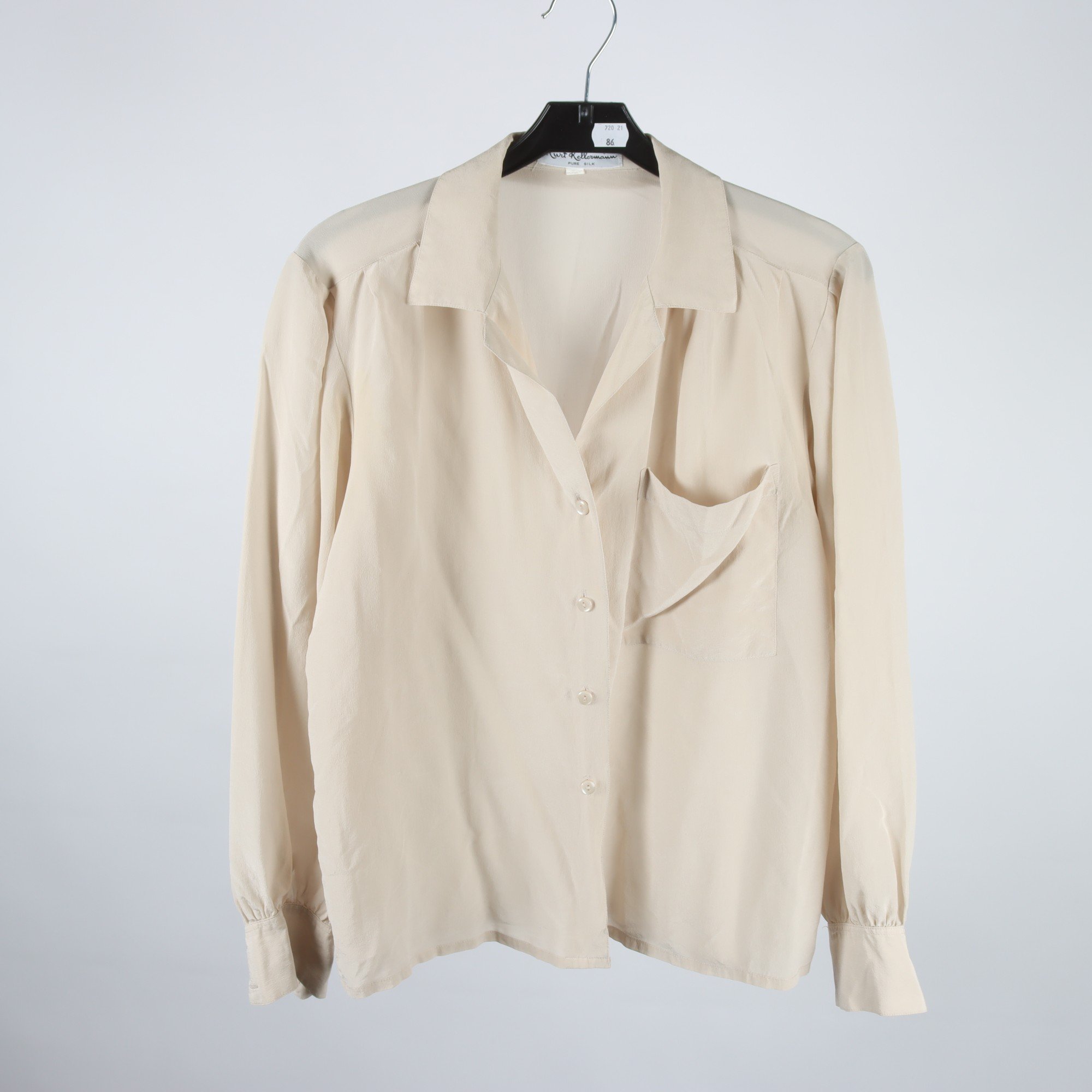 Blus, Kurt Kellemann, ljusbeige, siden, stl. 36