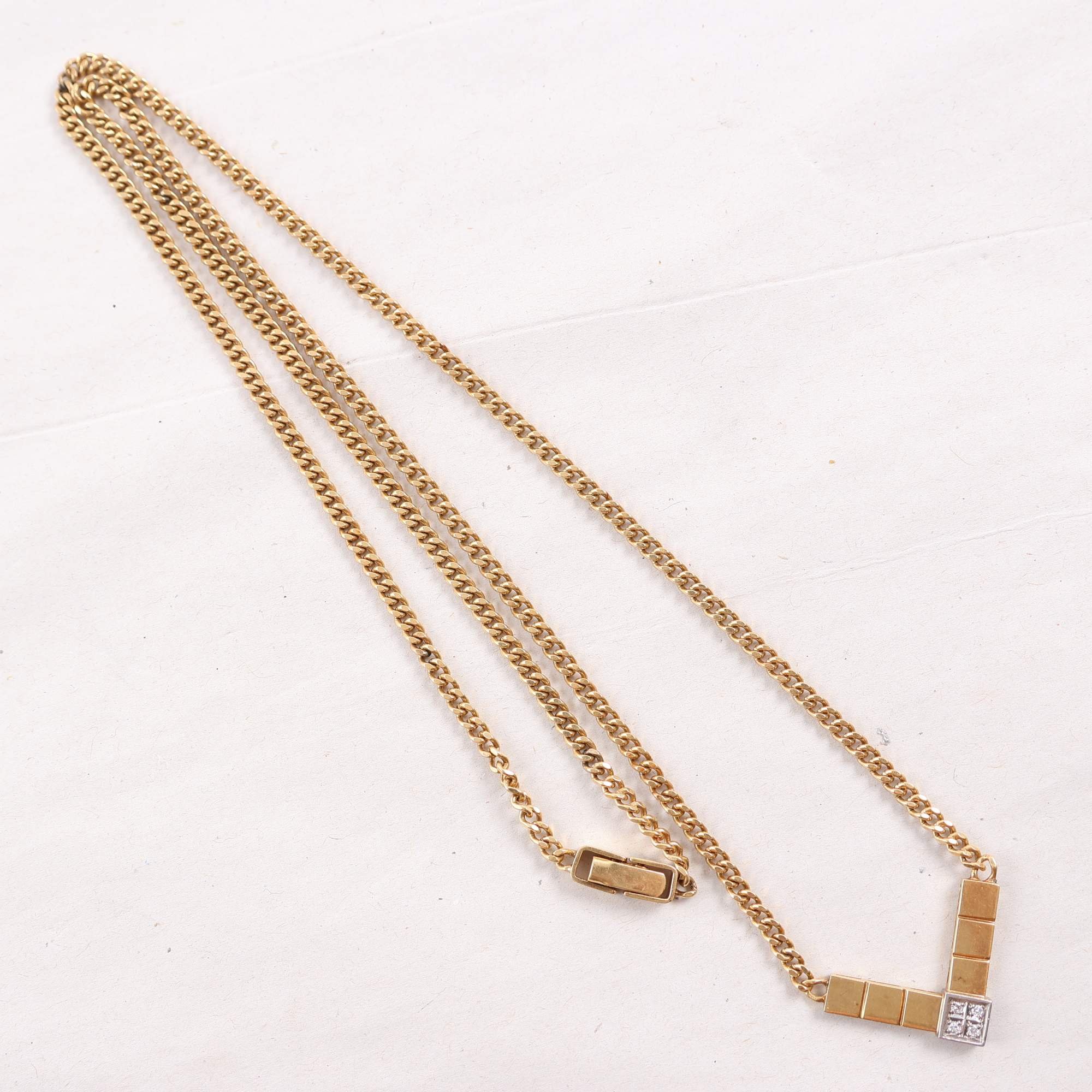Halsband, guld, stenar, 18K