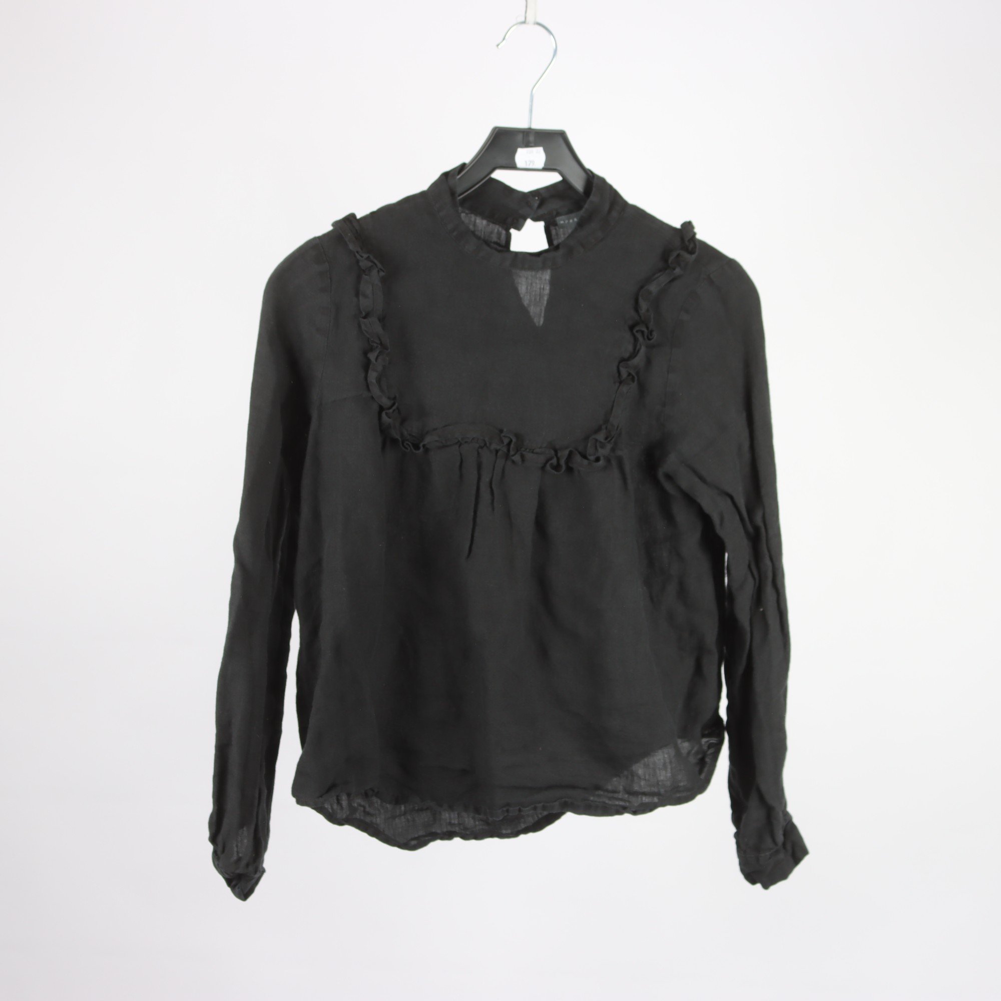 Blus, Nygårdsanna, svart, 100% linne, stl. S