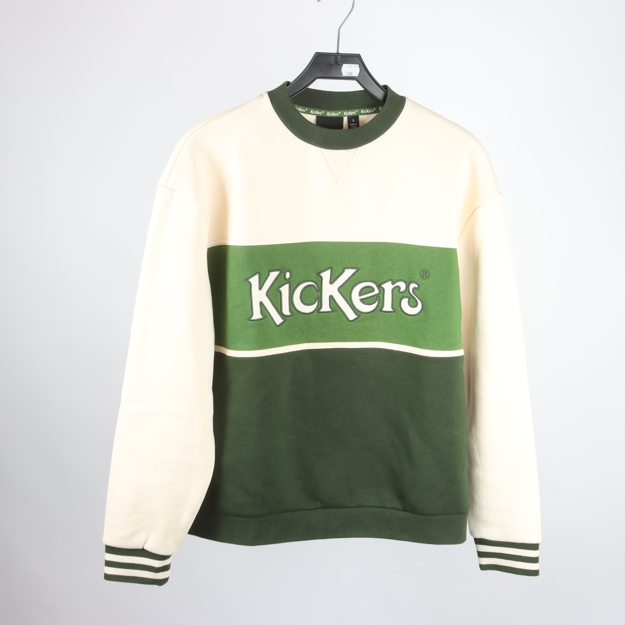 Tröja, Kickers, ljusbeige, grön, stl. S