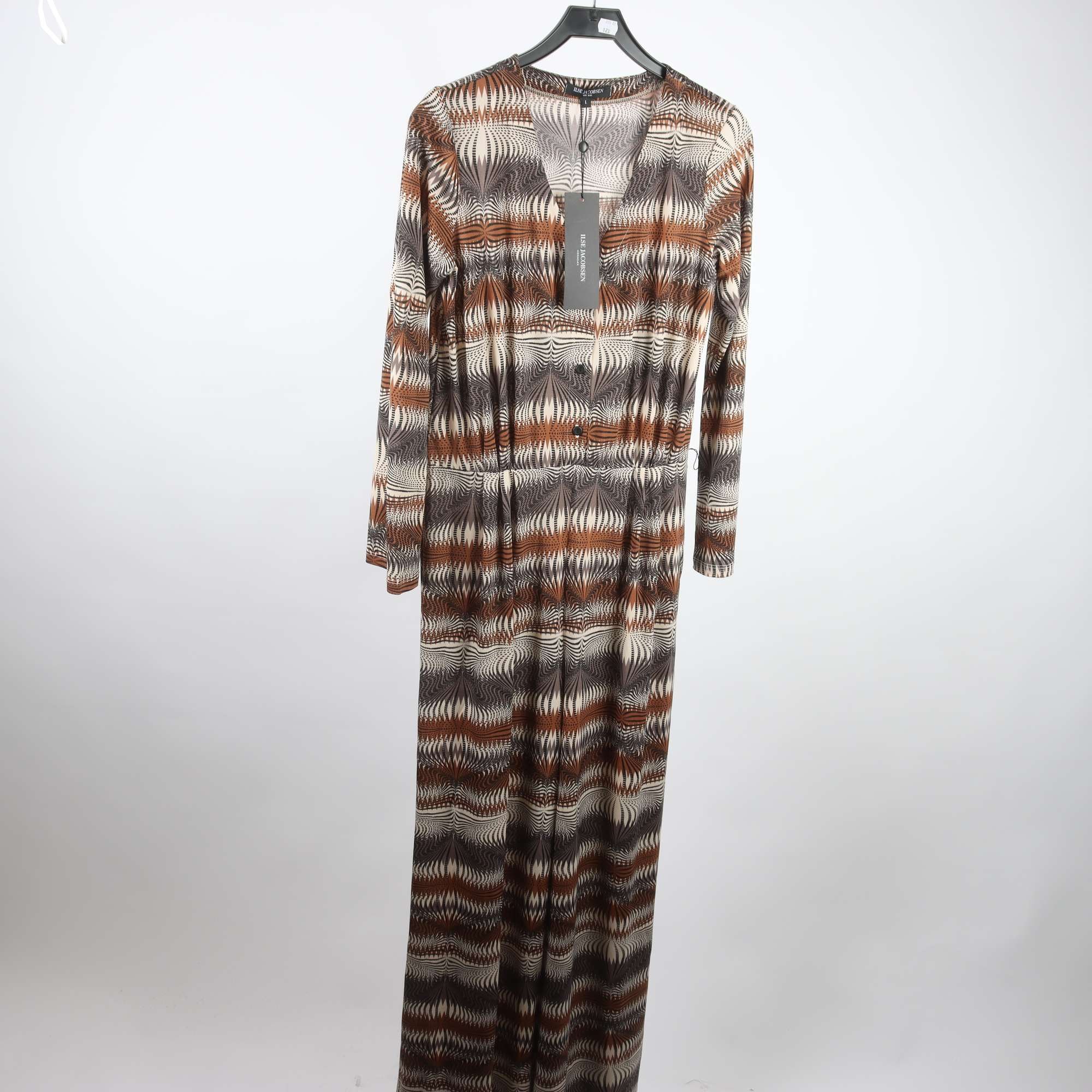 Byxdress, Ilse Jacobsen, brun, mönstrad, stl. L