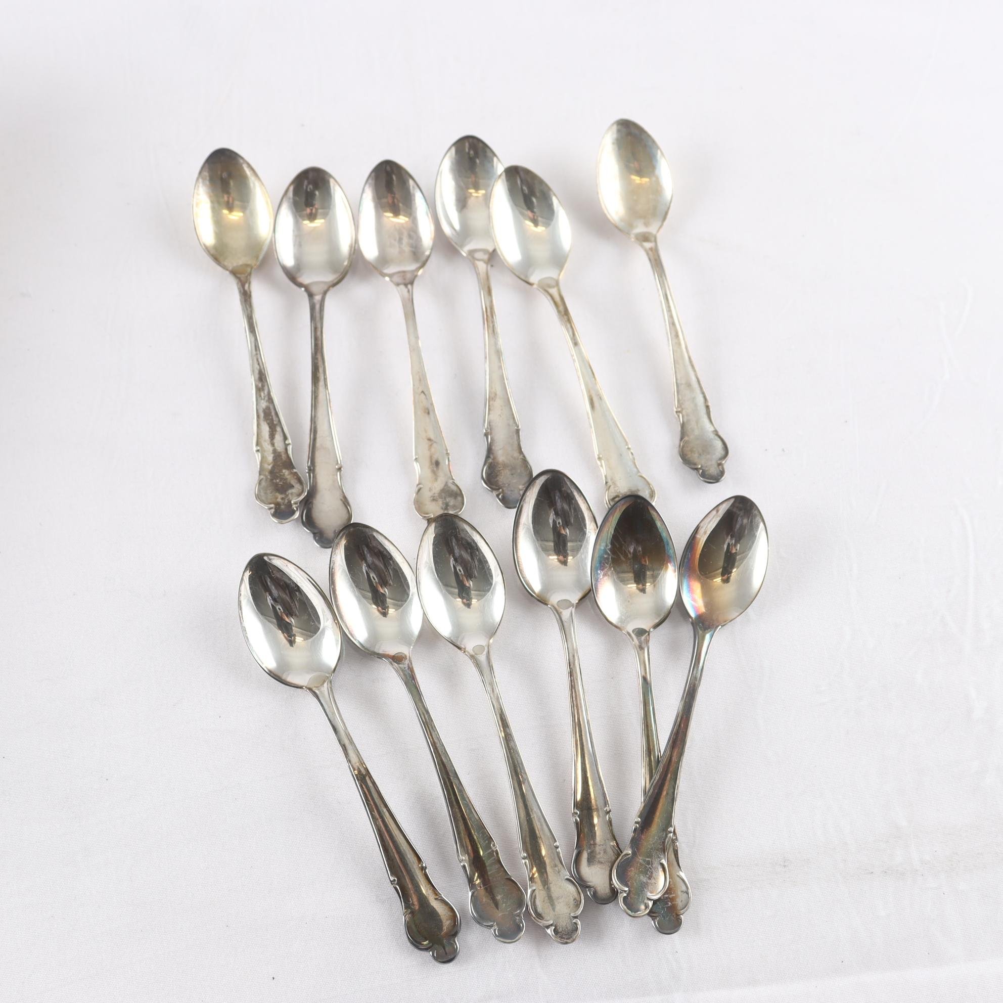 Kaffeskedar, silver, MGAB, Uppsala, år 1951, 12 st