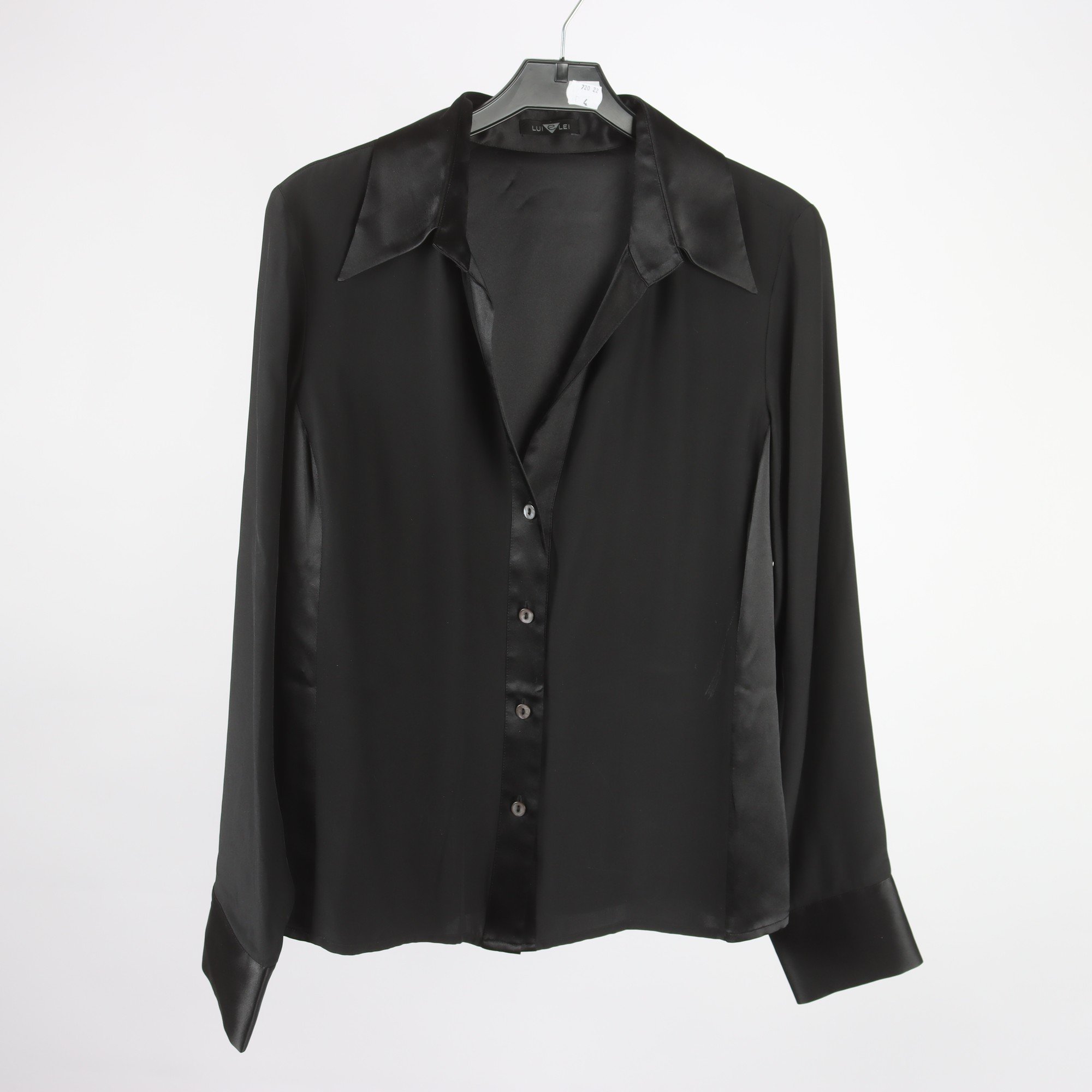 Blus, Lu lei, svart, 100% silke, stl. 38