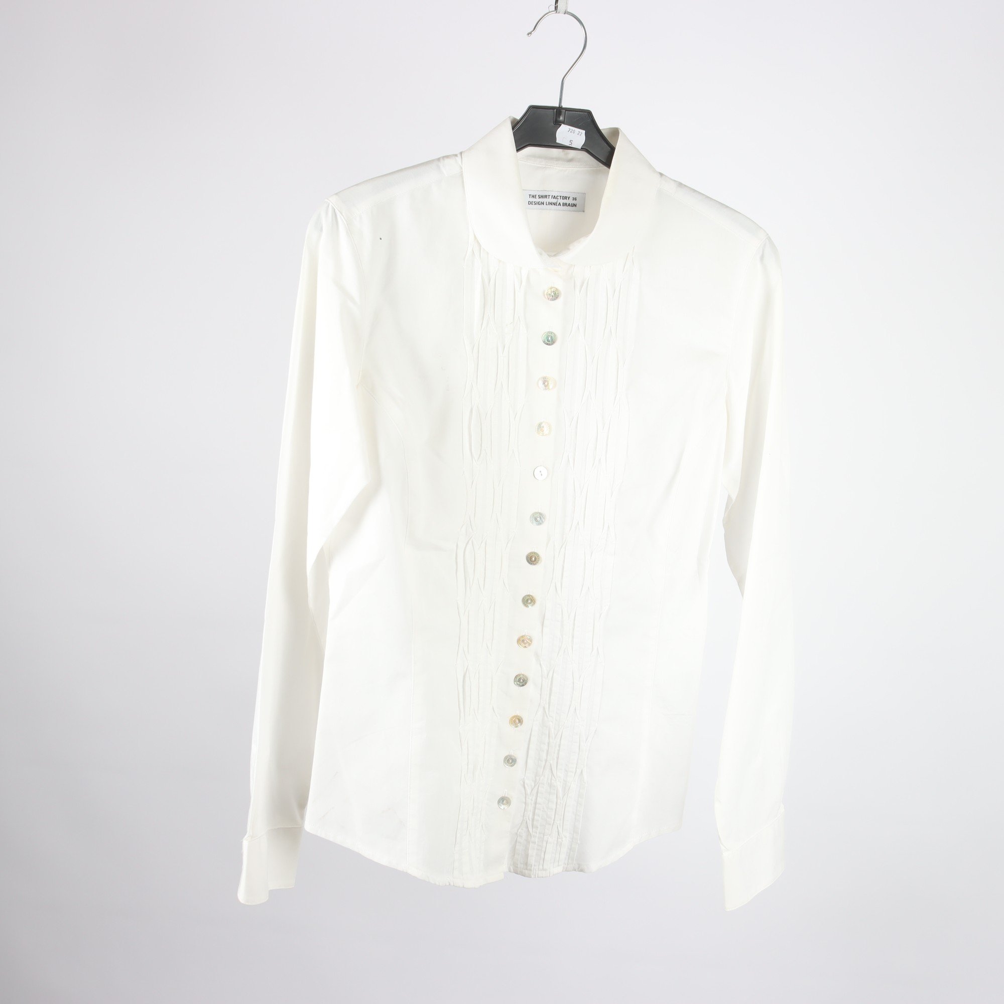 Blus, The Shirt Factory, vit, stl. 36