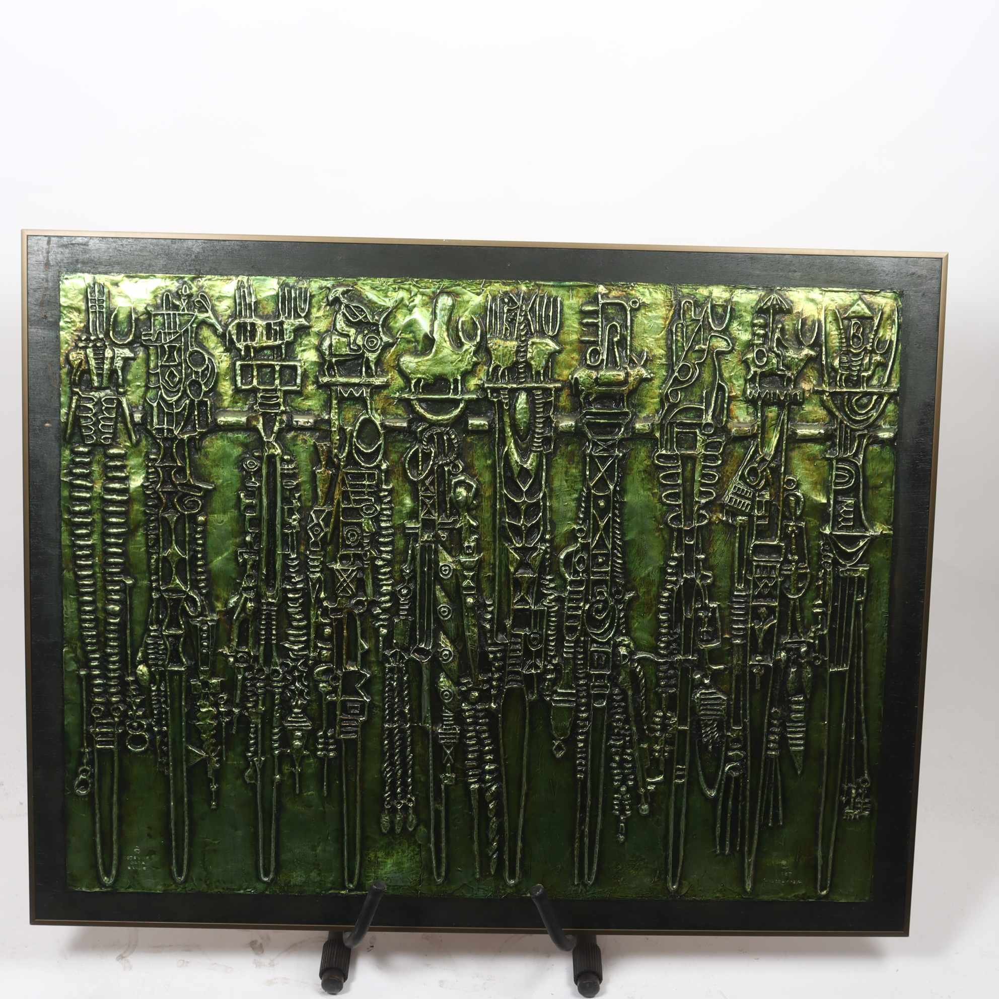 Linoleumsnitt, relief, Bruce Onobrakpeya, Nigeria, signerad. Endast avhämtning.