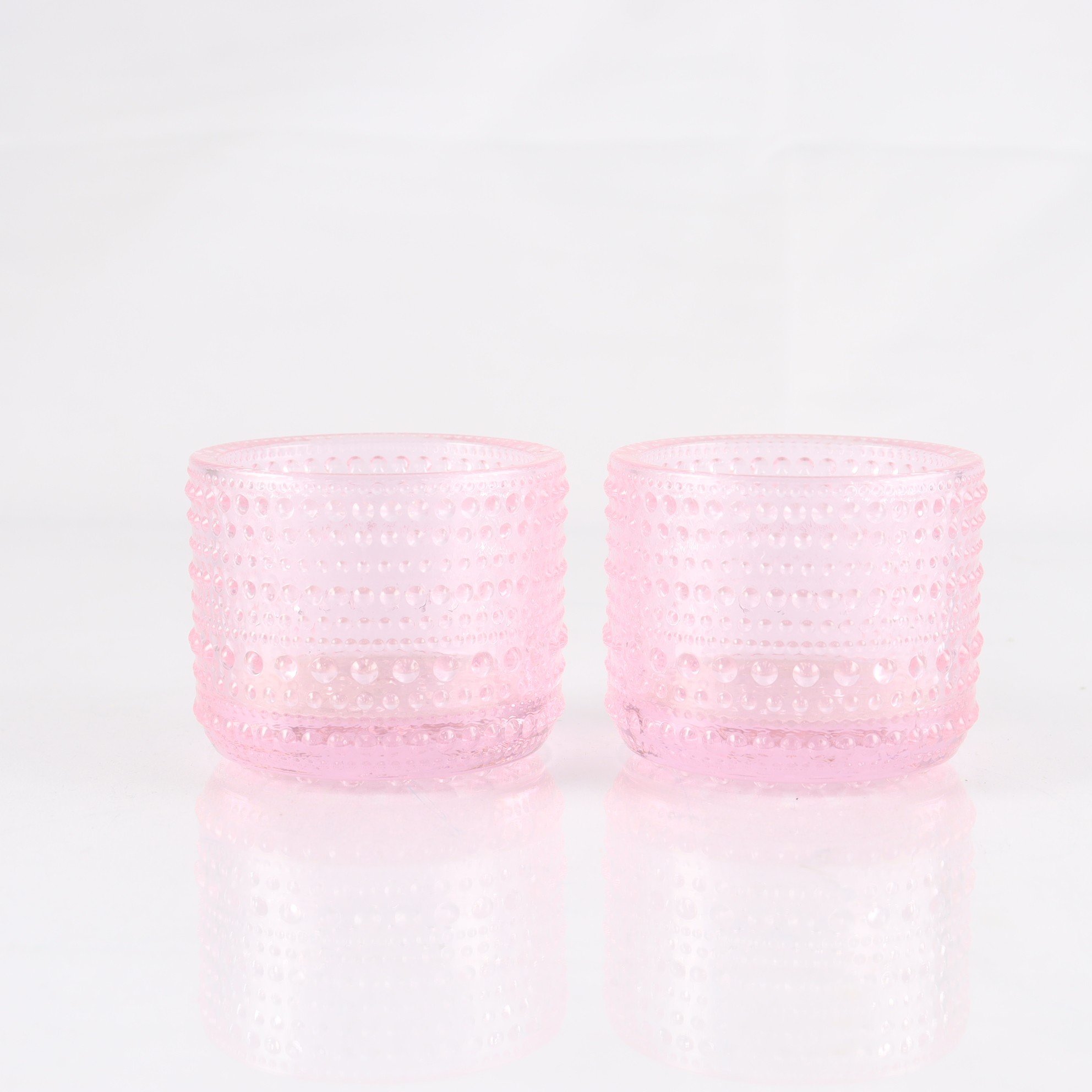Ljuslyktor, glas, ”Kastehelmi”, Oiva Toikka, Iittala, Finland, 2 st